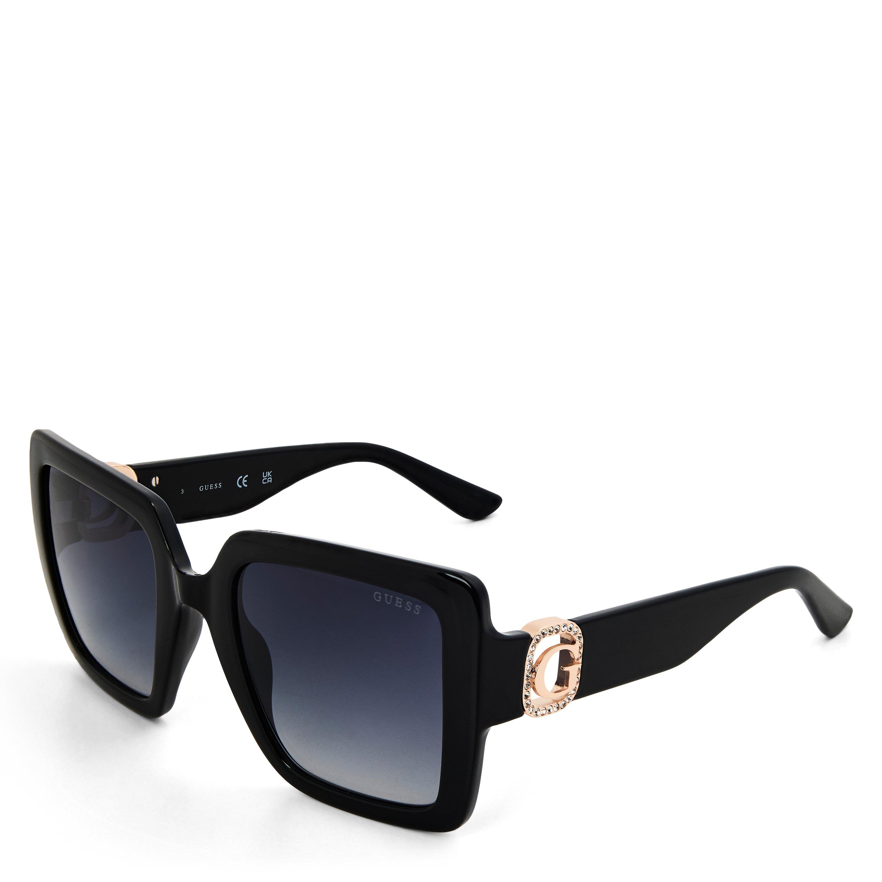 Shiny Black - Guess - Women's Square Sunglasses - 1