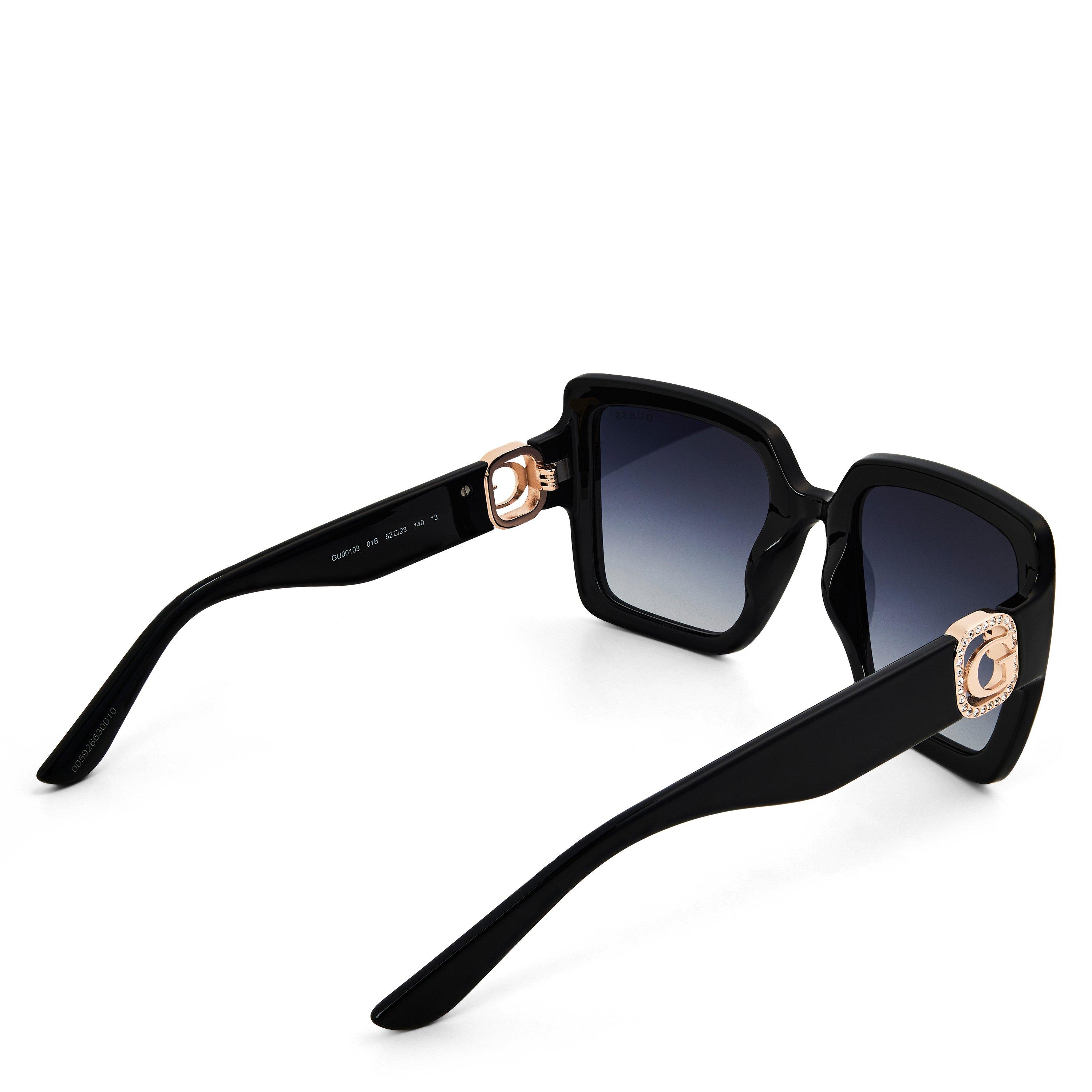 Shiny Black - Guess - Women's Square Sunglasses - 2