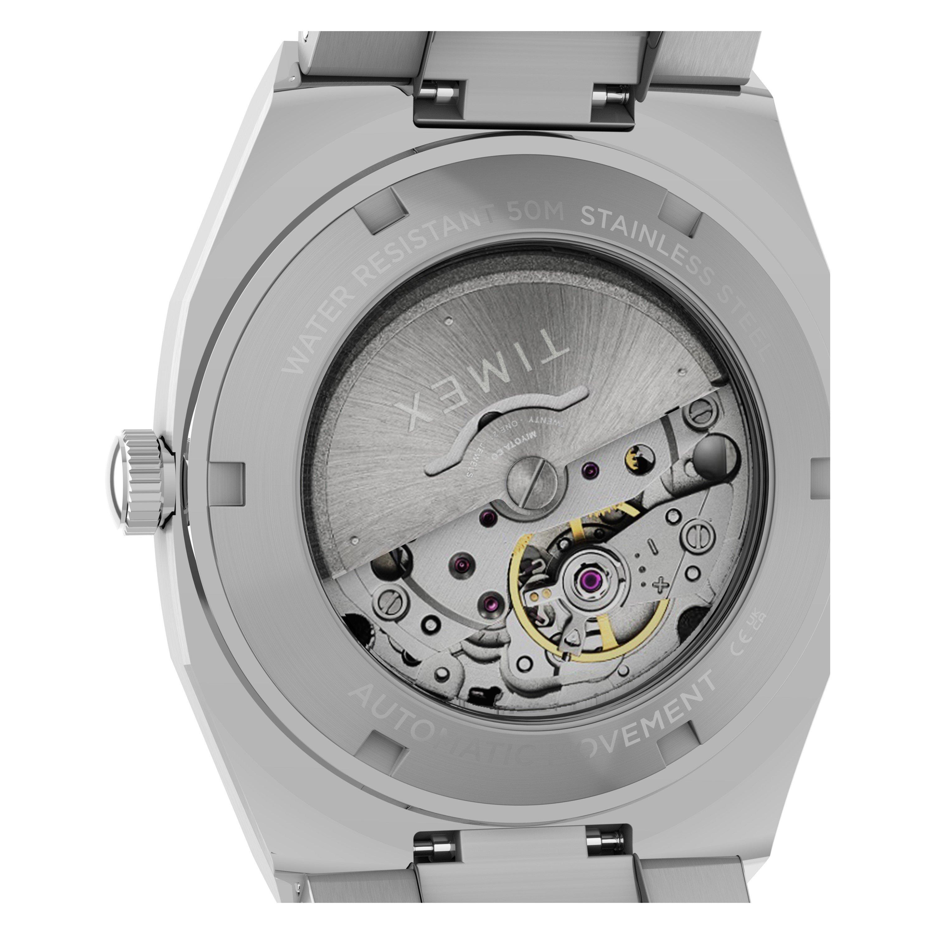 Silver/Silver - Timex - E Line Automatic Watch - 4