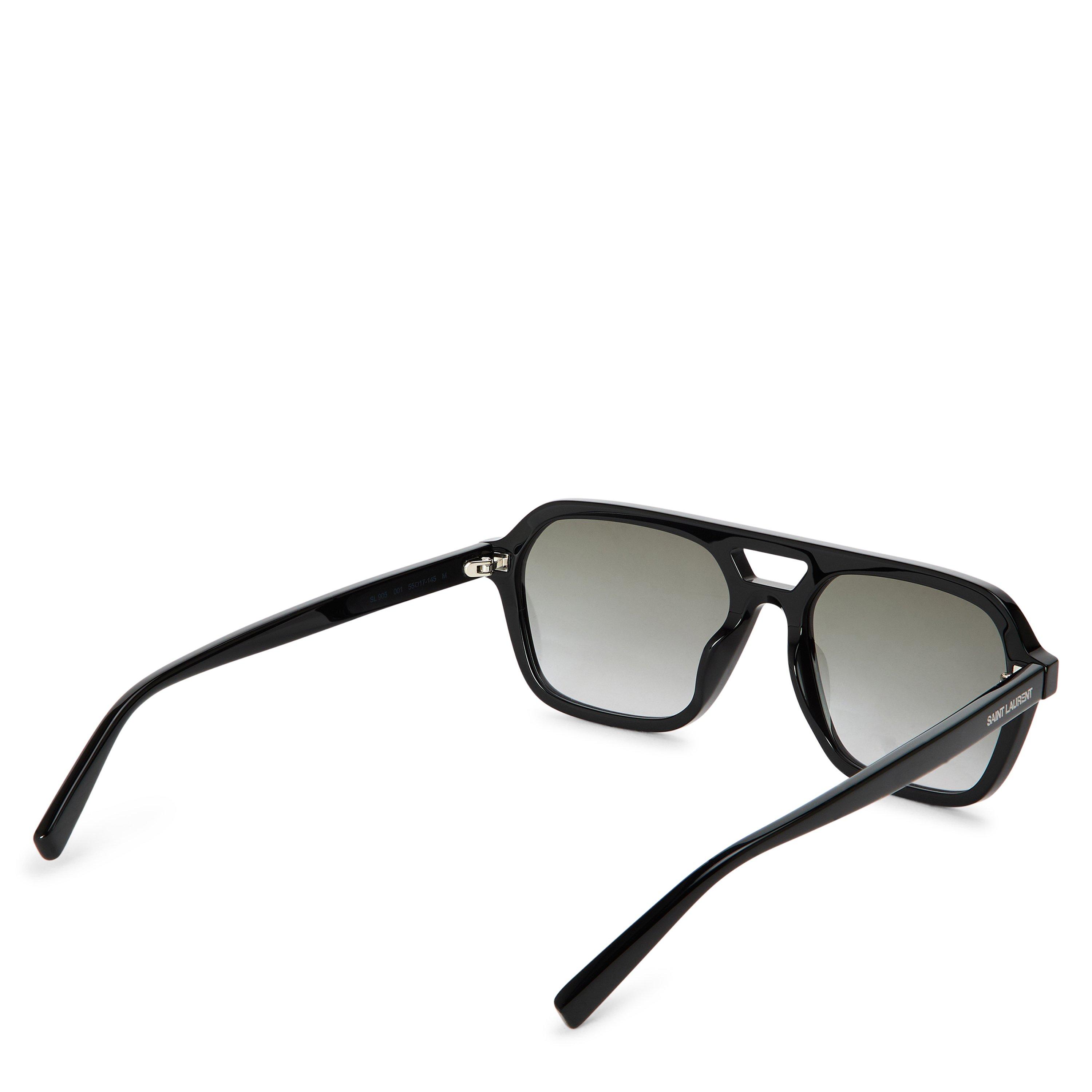Grey/Black - Saint Laurent - Saint Laurent 905 Aviator Sunglasses - 2