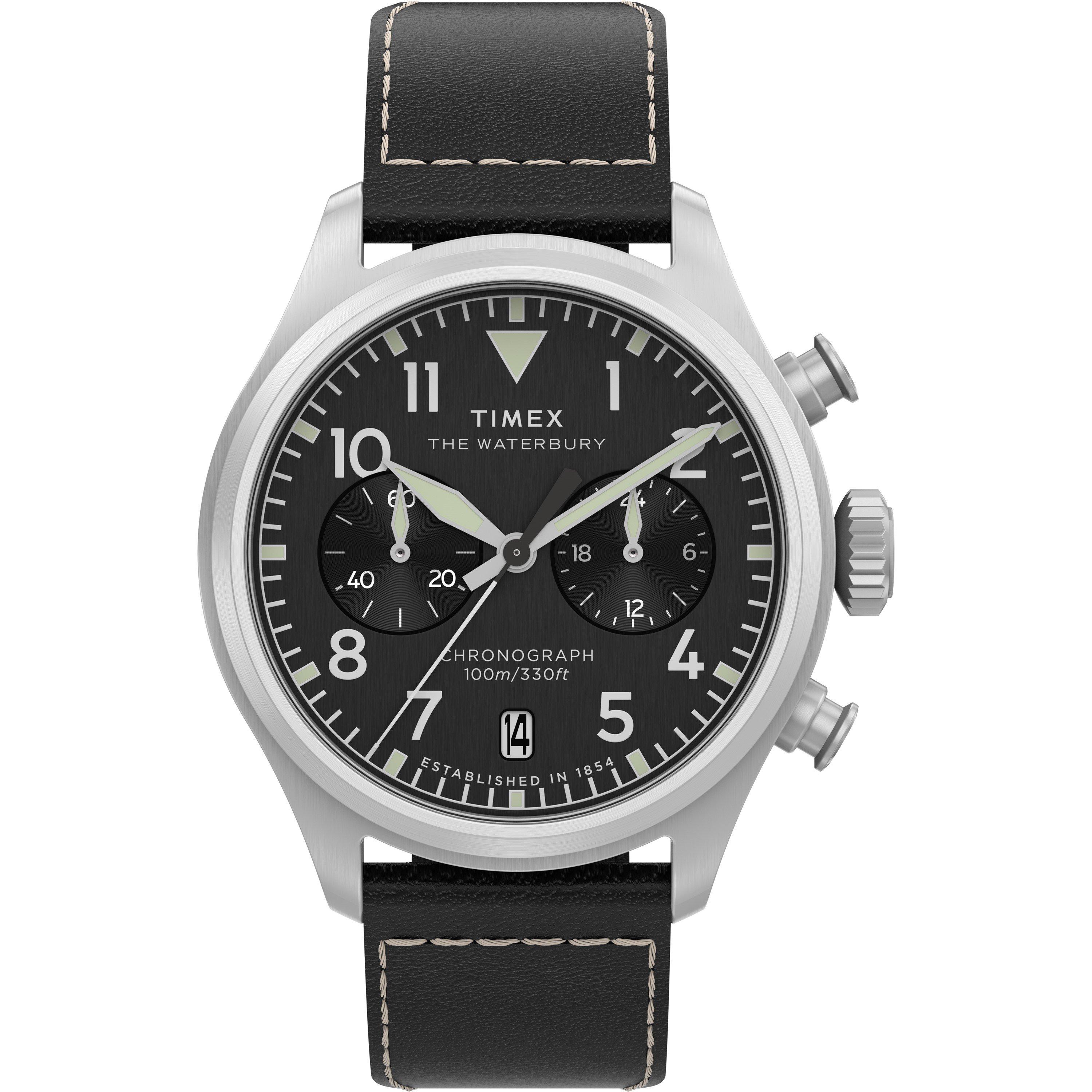 Timex Men's Waterbury Analogue Quartz Watch - Black/Silver