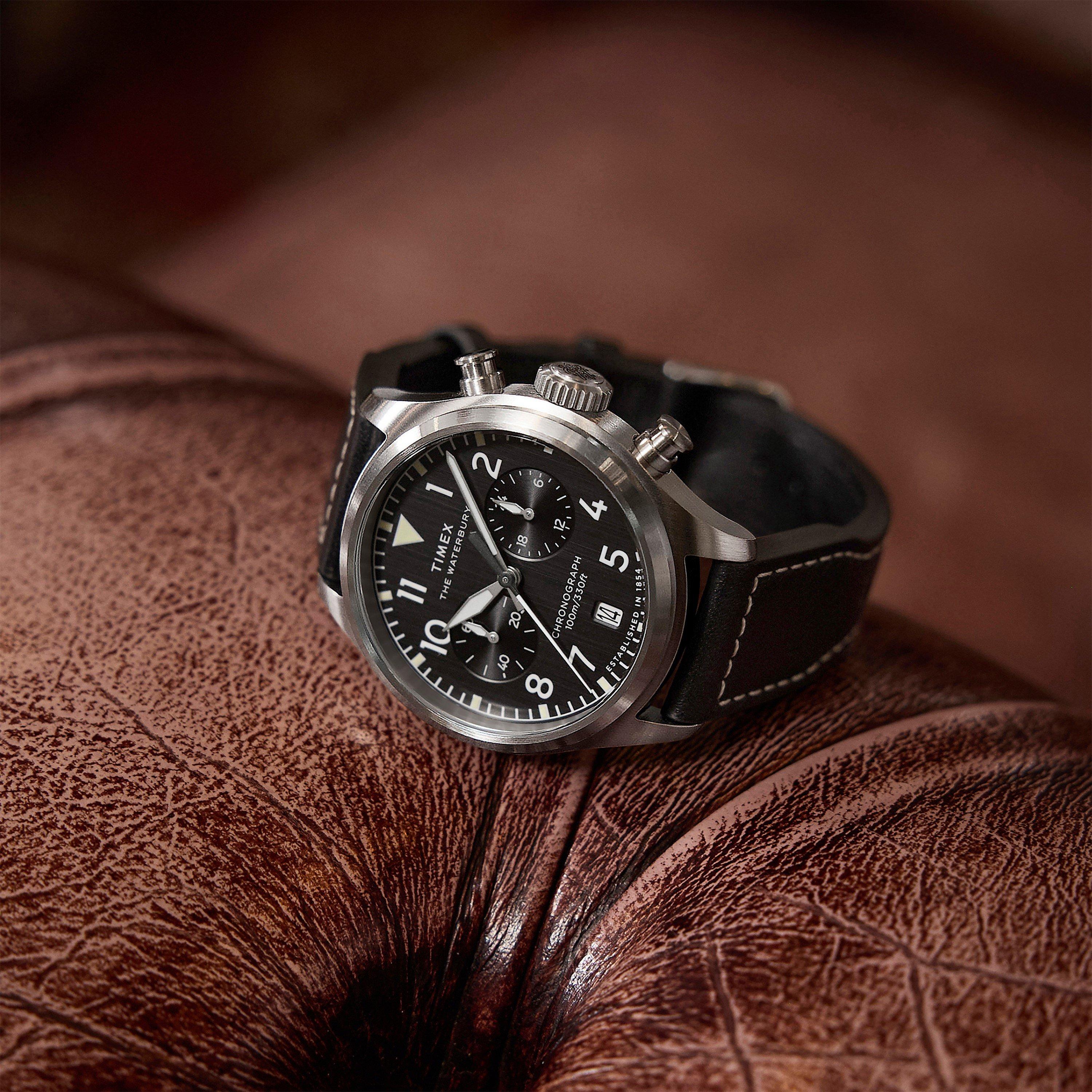 Black/Silver - Timex - Men's Waterbury Analogue Quartz Watch - 2