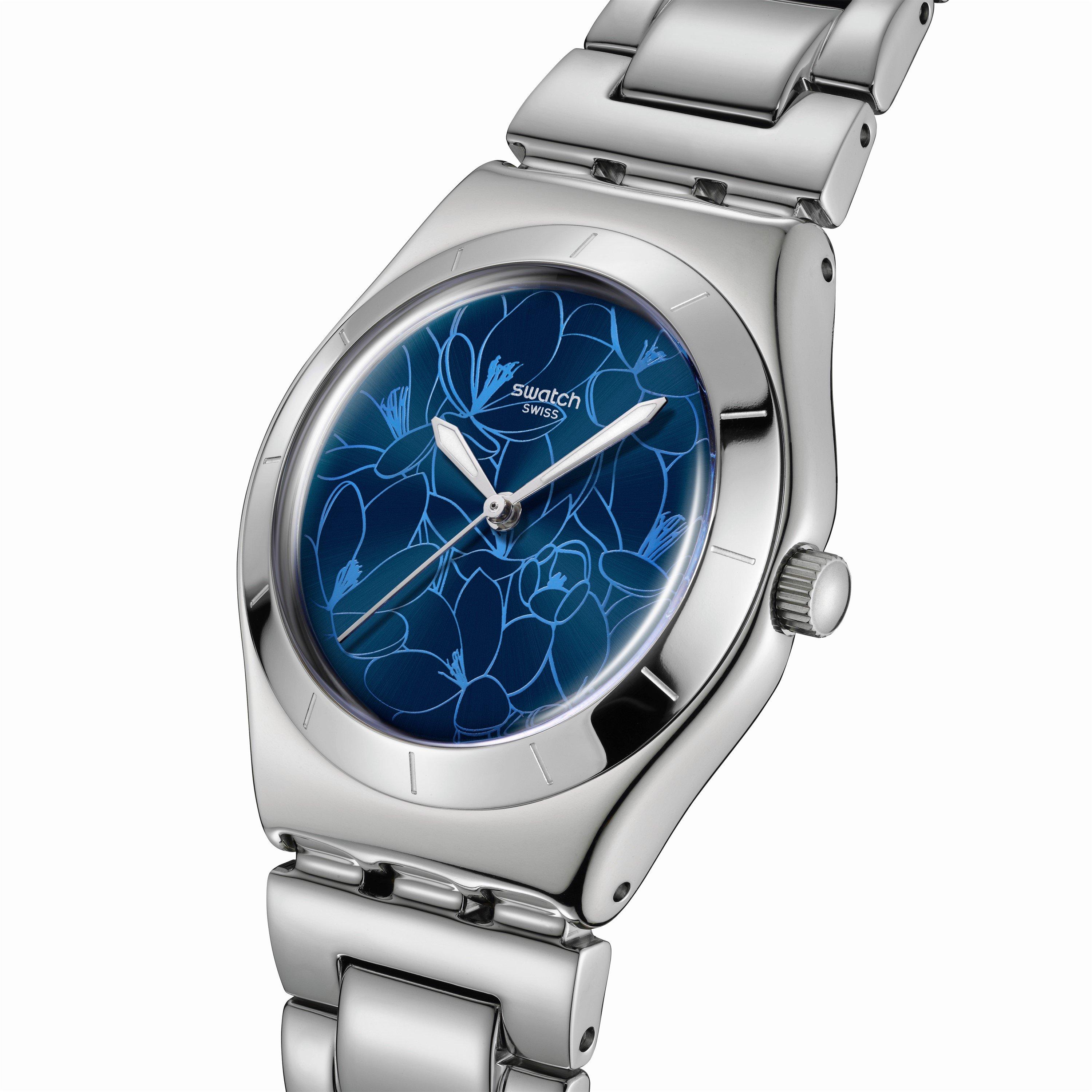 Blue - Swatch - Unisex Adults Petal Frenzy Analogue Quartz Watch - 3