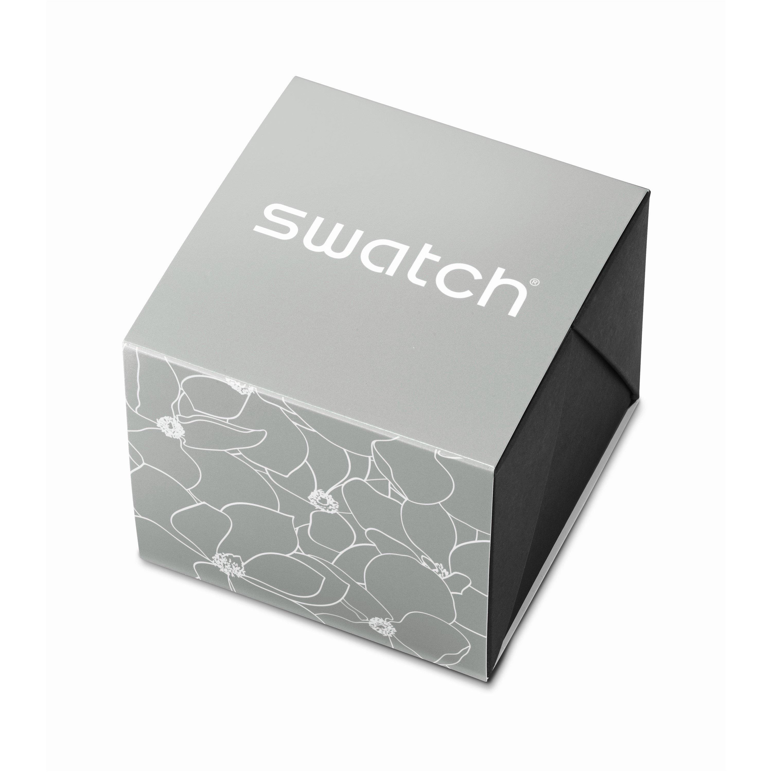 Silver - Swatch - Unisex Adults Petal Bliss 53 Analogue Quartz Watch - 4