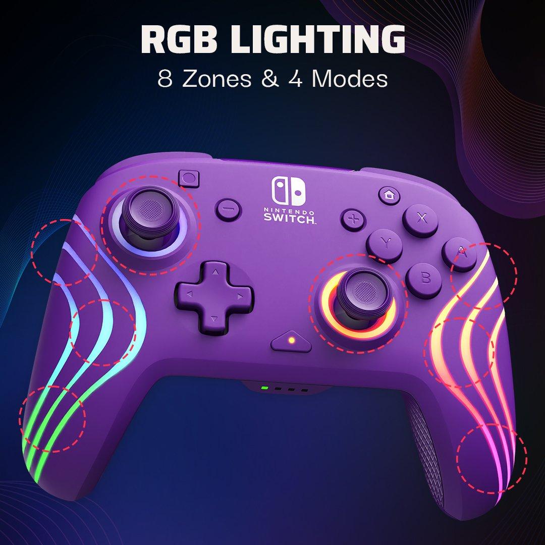 Lila Bewegung - PDP - Afterglow™ Wave Nintendo Wireless Controller: Purple with Motion - 3