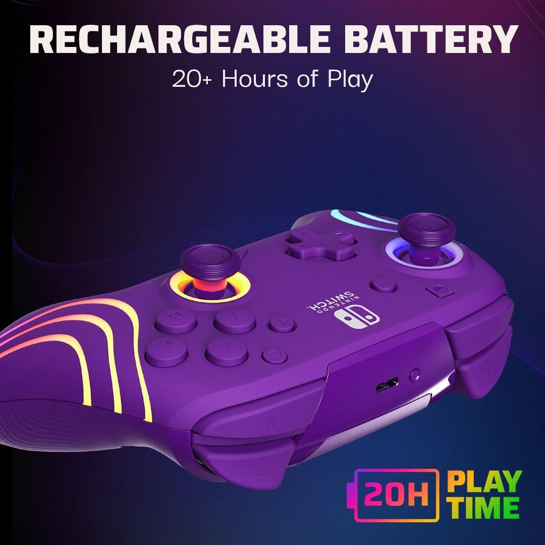 Lila Bewegung - PDP - Afterglow™ Wave Nintendo Wireless Controller: Purple with Motion - 5