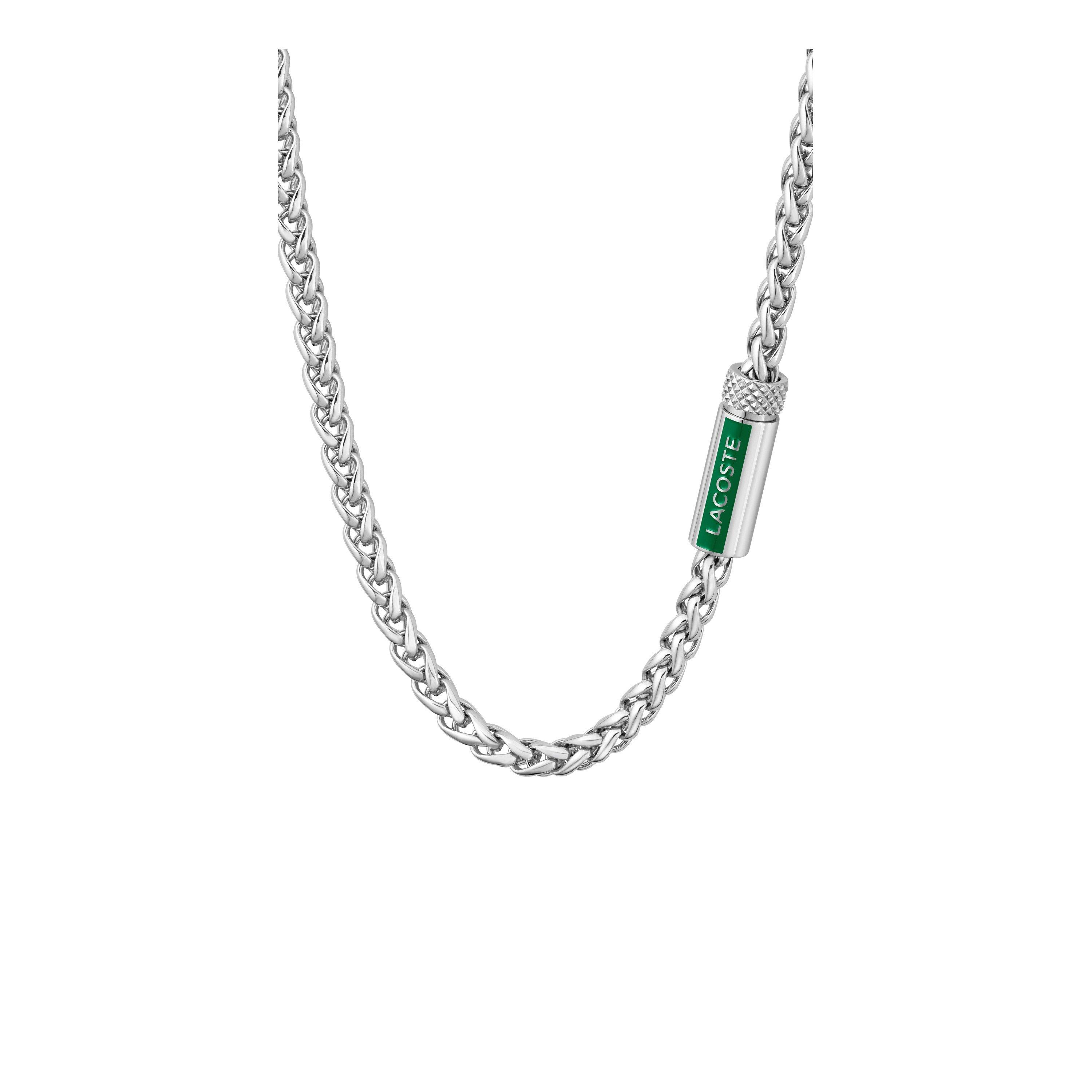 Zilver - Lacoste - Mens Spelt Stainless Steel Necklace - 2