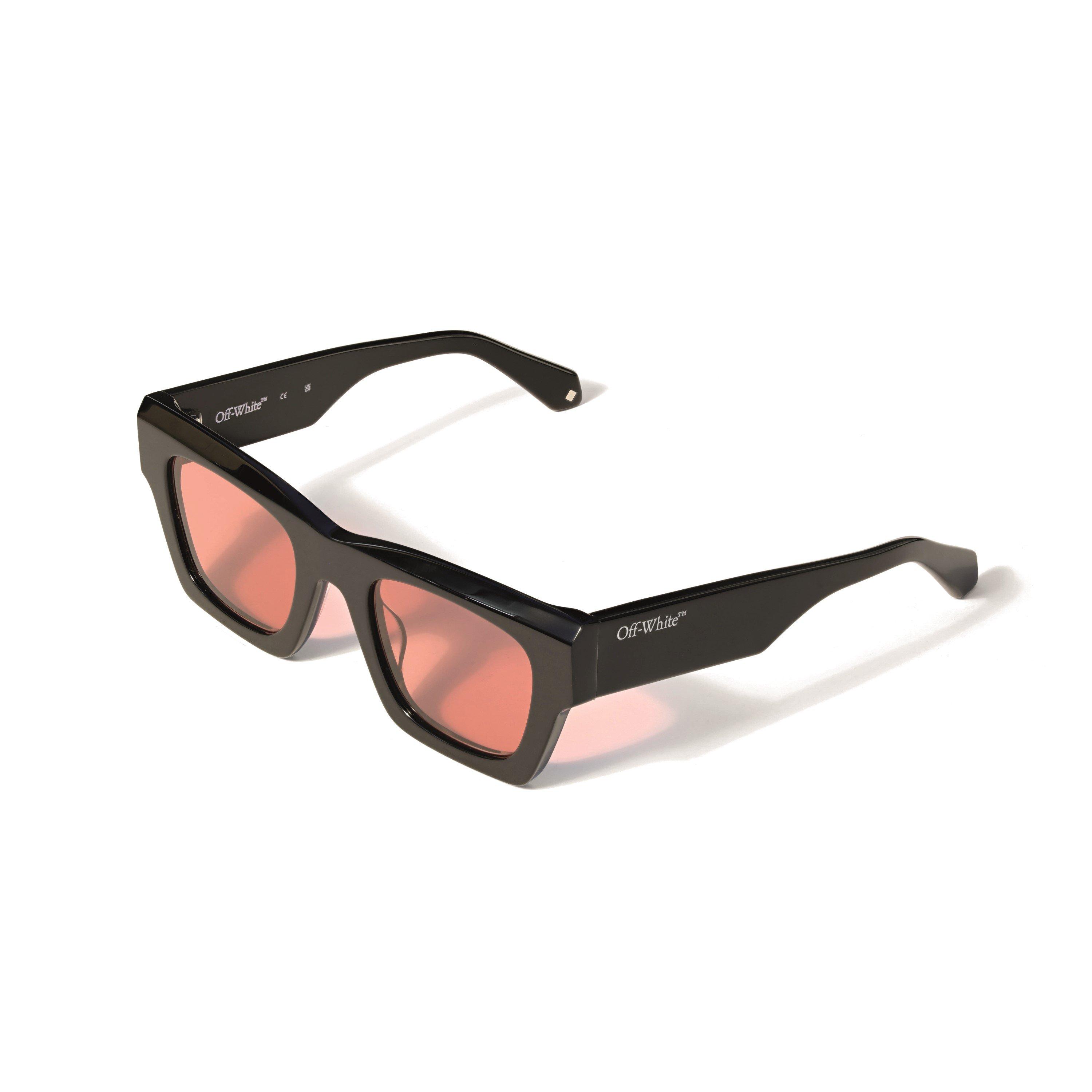 Black/Red Lens - Off White - Men's OW1006102550 Davie Wayfarer Sunglasses - 2
