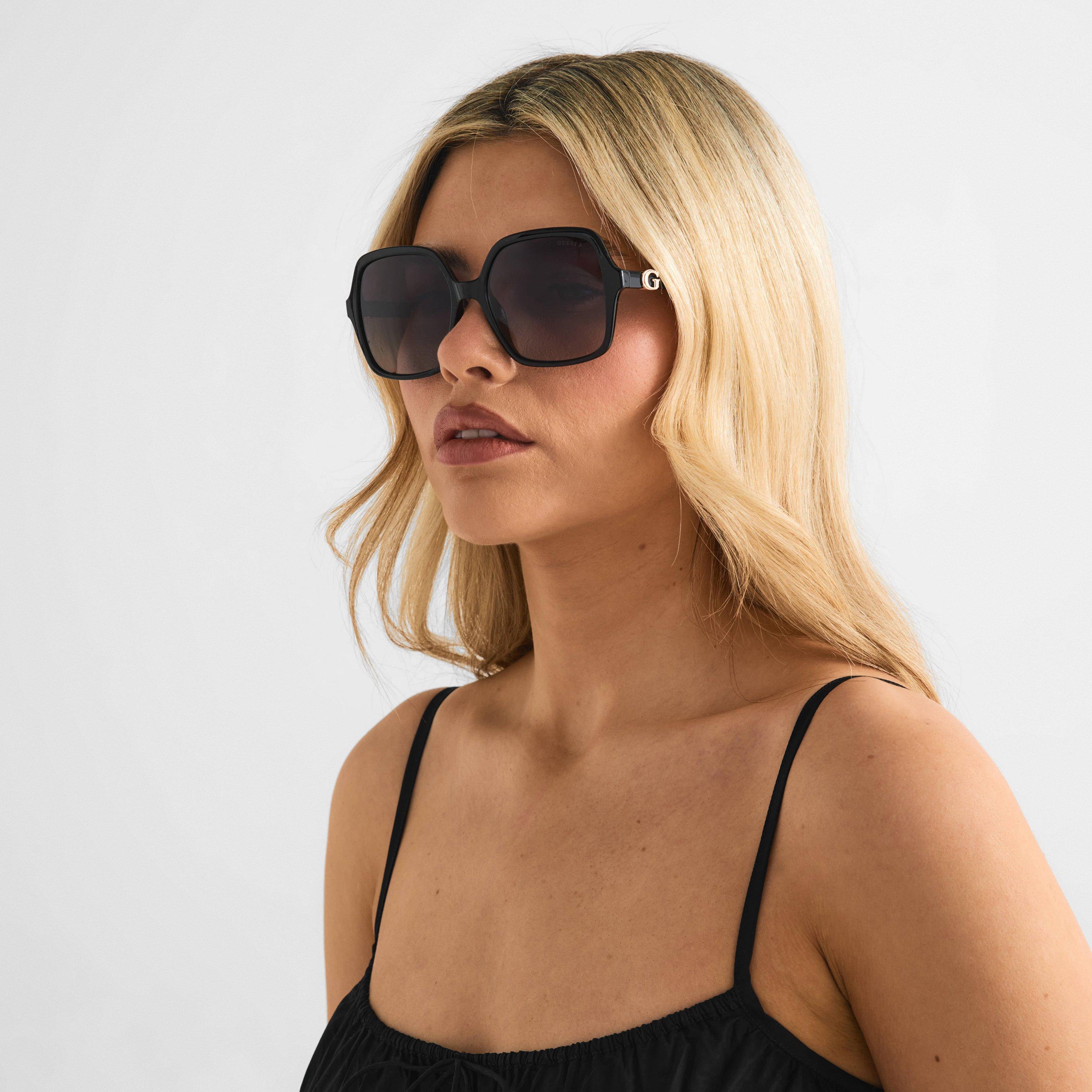 Shiny Black - Guess - Women's Square Sunglasses - 3