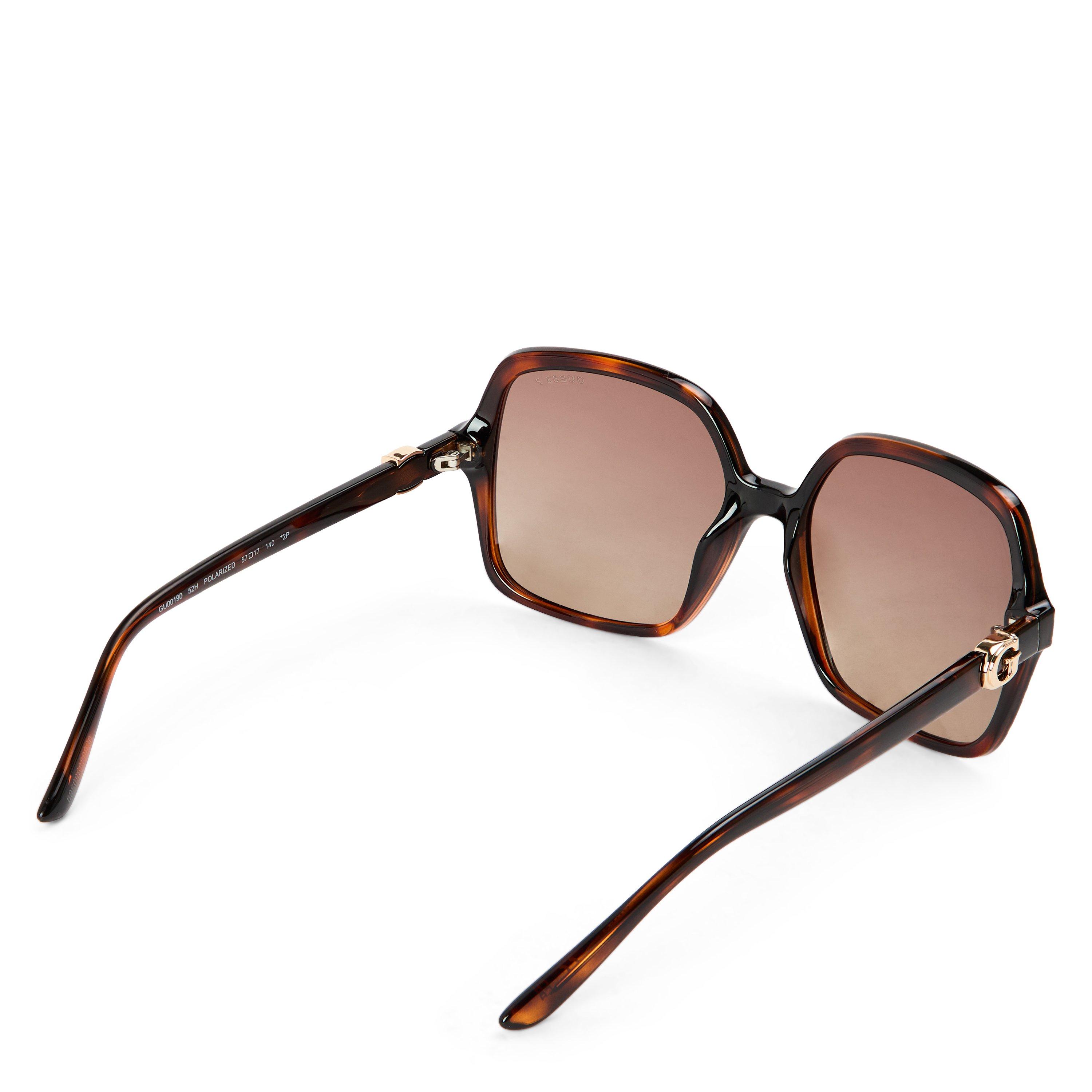 Dark Havana - Guess - Women's Square Sunglasses - 2