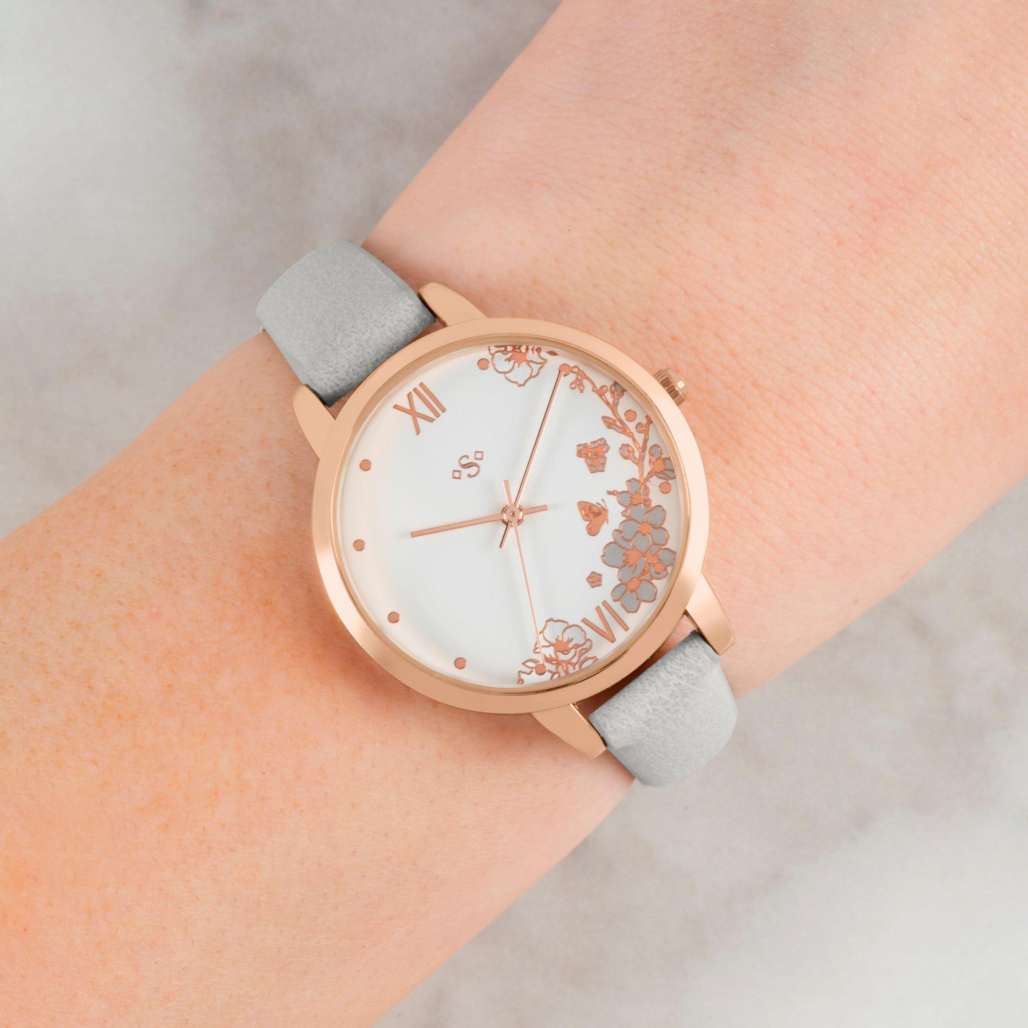 Grå - Spirit - Women's Floral Analogue Quartz Watch - 3