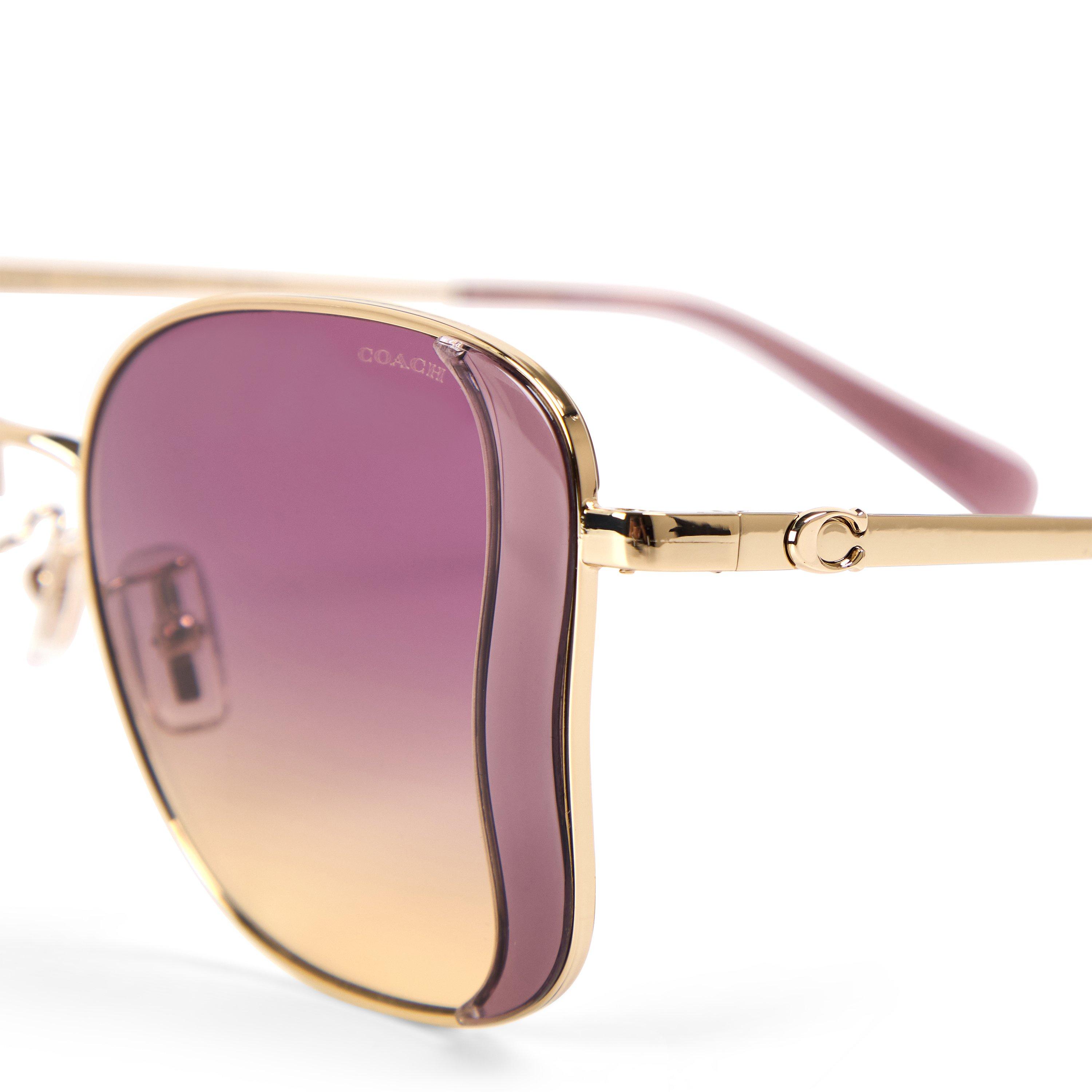 Iris/Gold - Coach - Women's 0HC7188 Oversized Sunglasses - 3