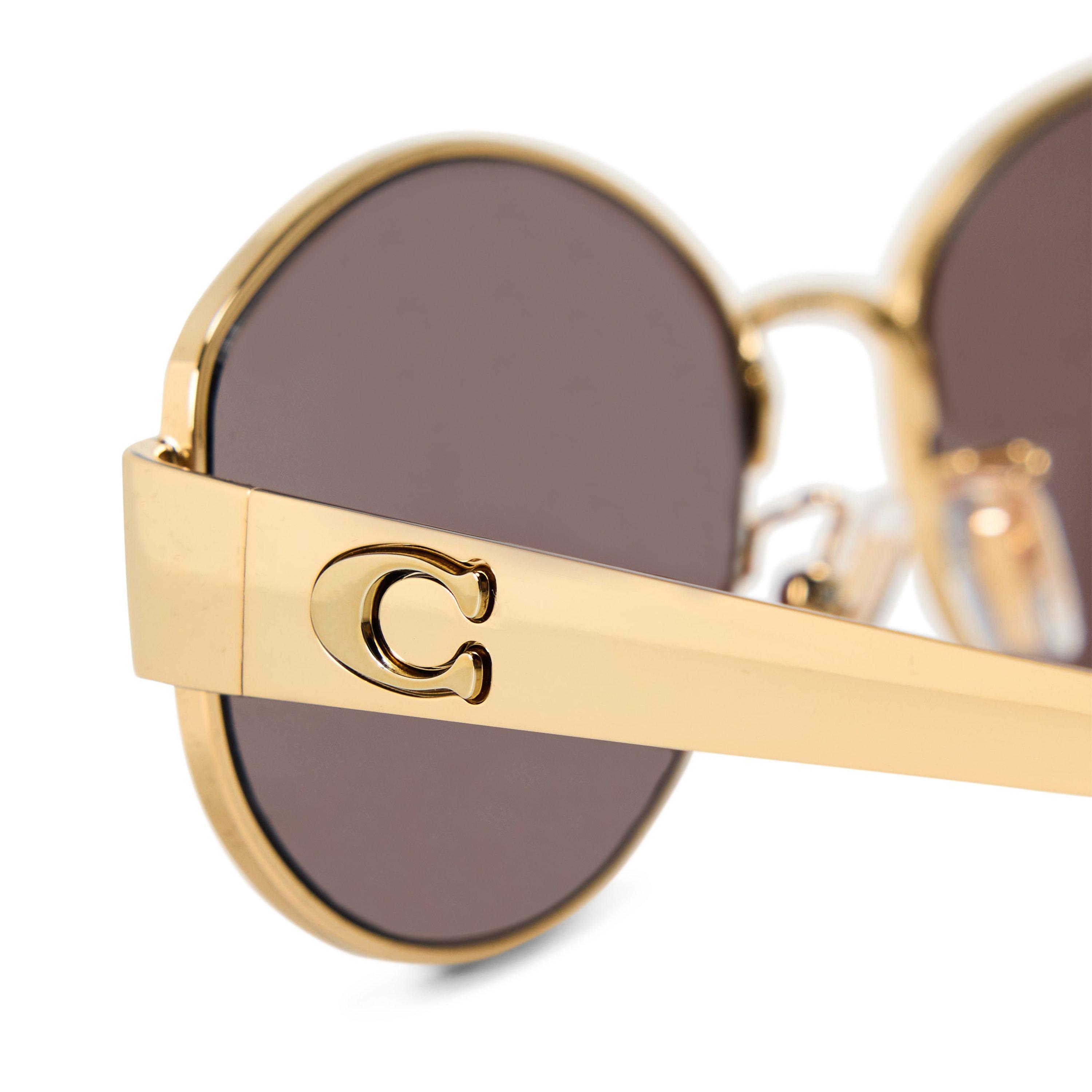 Gold/Brown - Coach - Women's 0HC7192D Round Sunglasses - 3