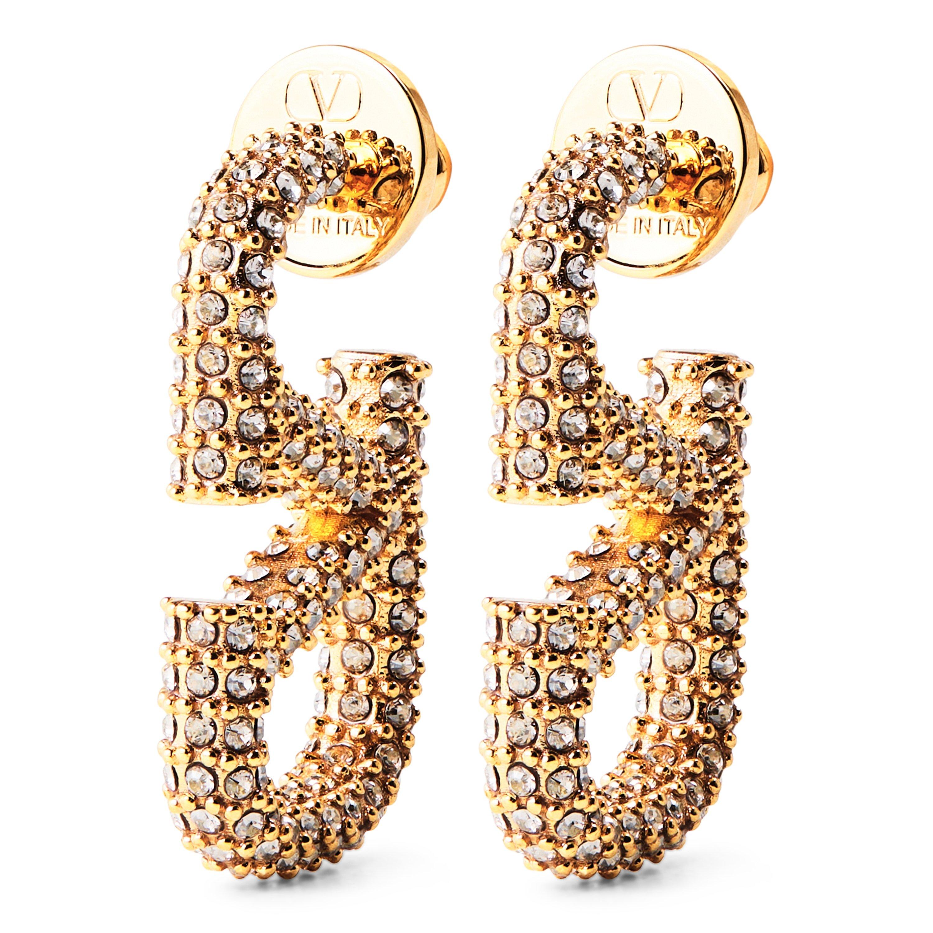 Oro/Crystal - Valentino Garavani - VG Vlogo Hoop Strs Ld00 - 1