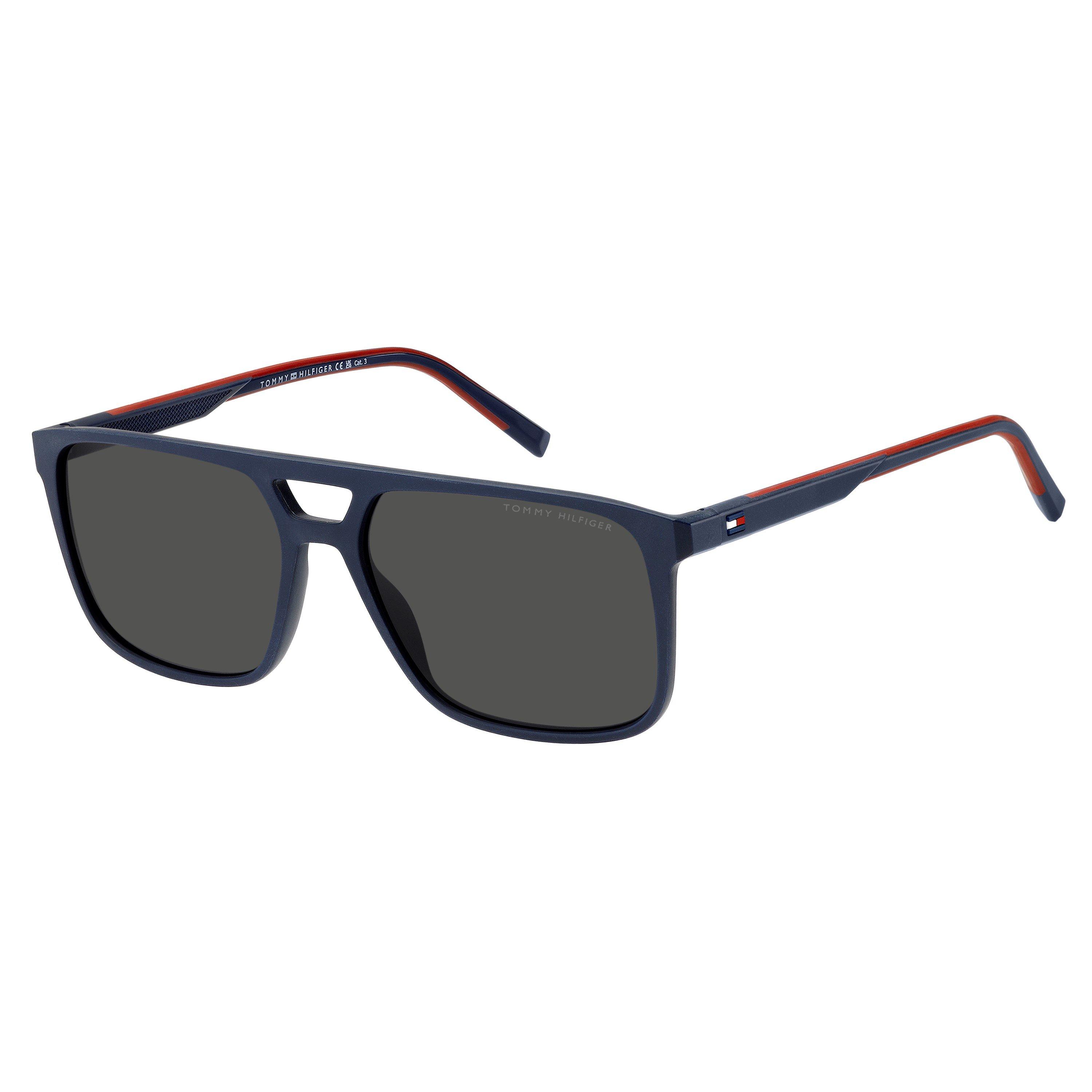 Tommy Hilfiger Men's Angular Square Sunglasses - Blue Red