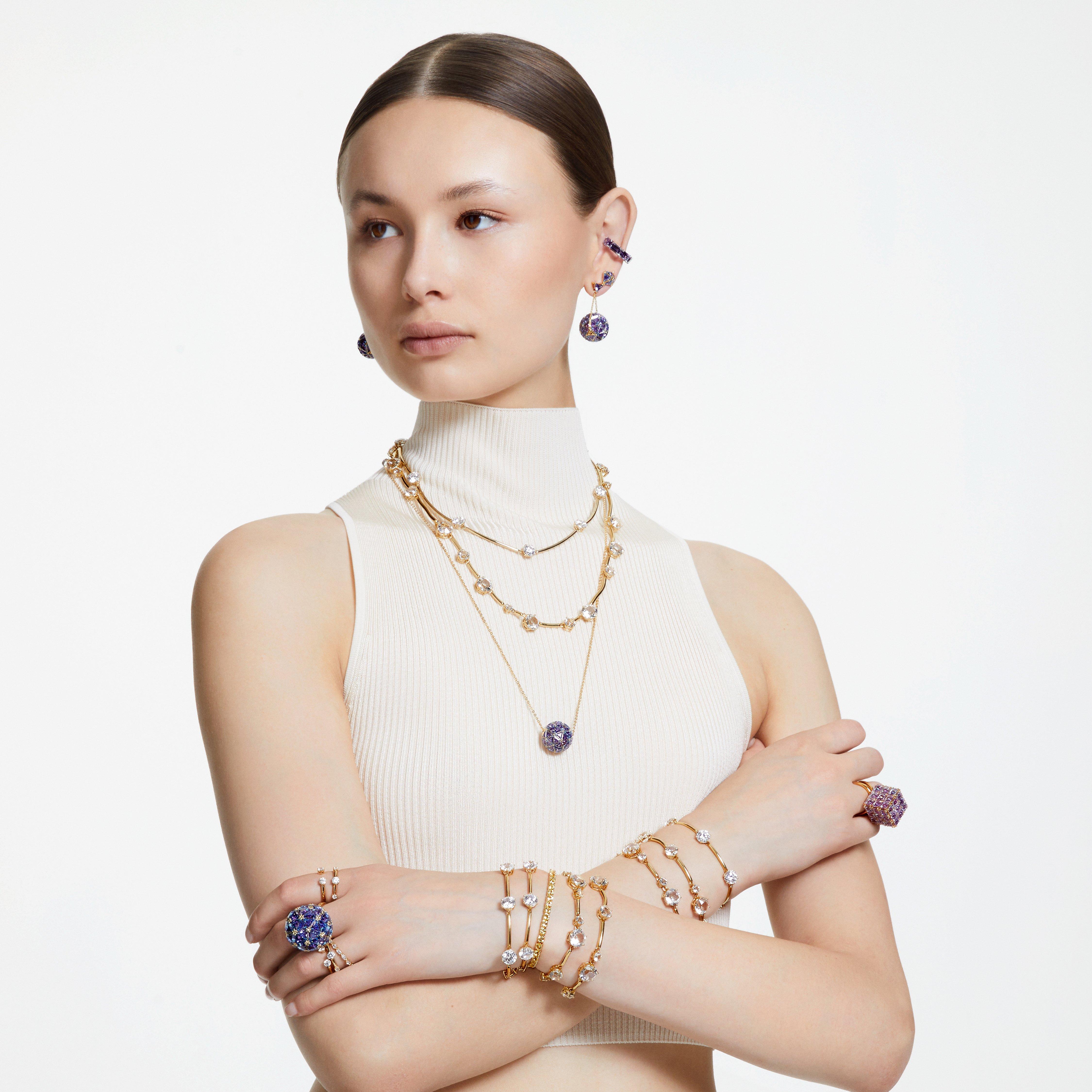  BLU/RHS - Swarovski - Women's Swan Pendant Necklace - 3