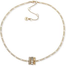 DKNY Baguette And Polished Rondelle Figaro Link Pendant Necklace