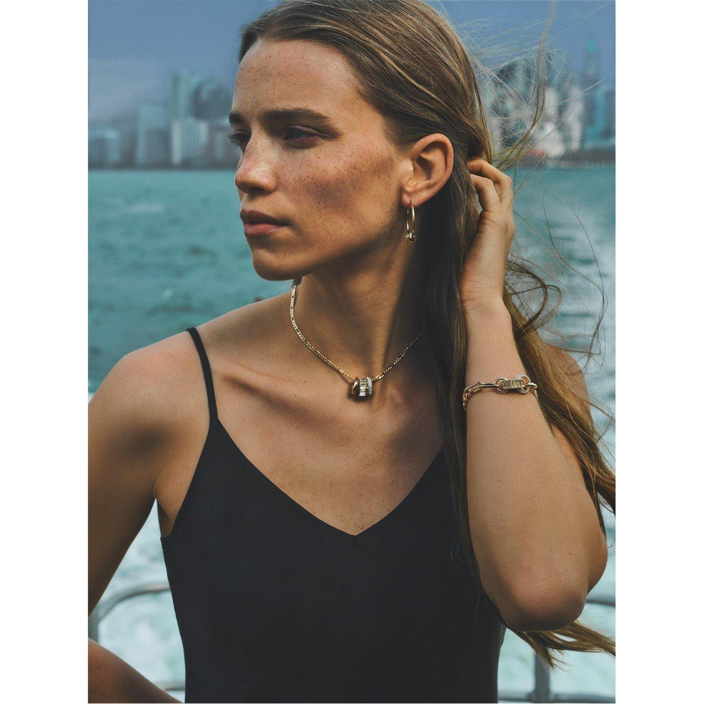  GLDCRY - DKNY - Baguette & Polished Rondelle Figaro Link Pendant Necklace - 3