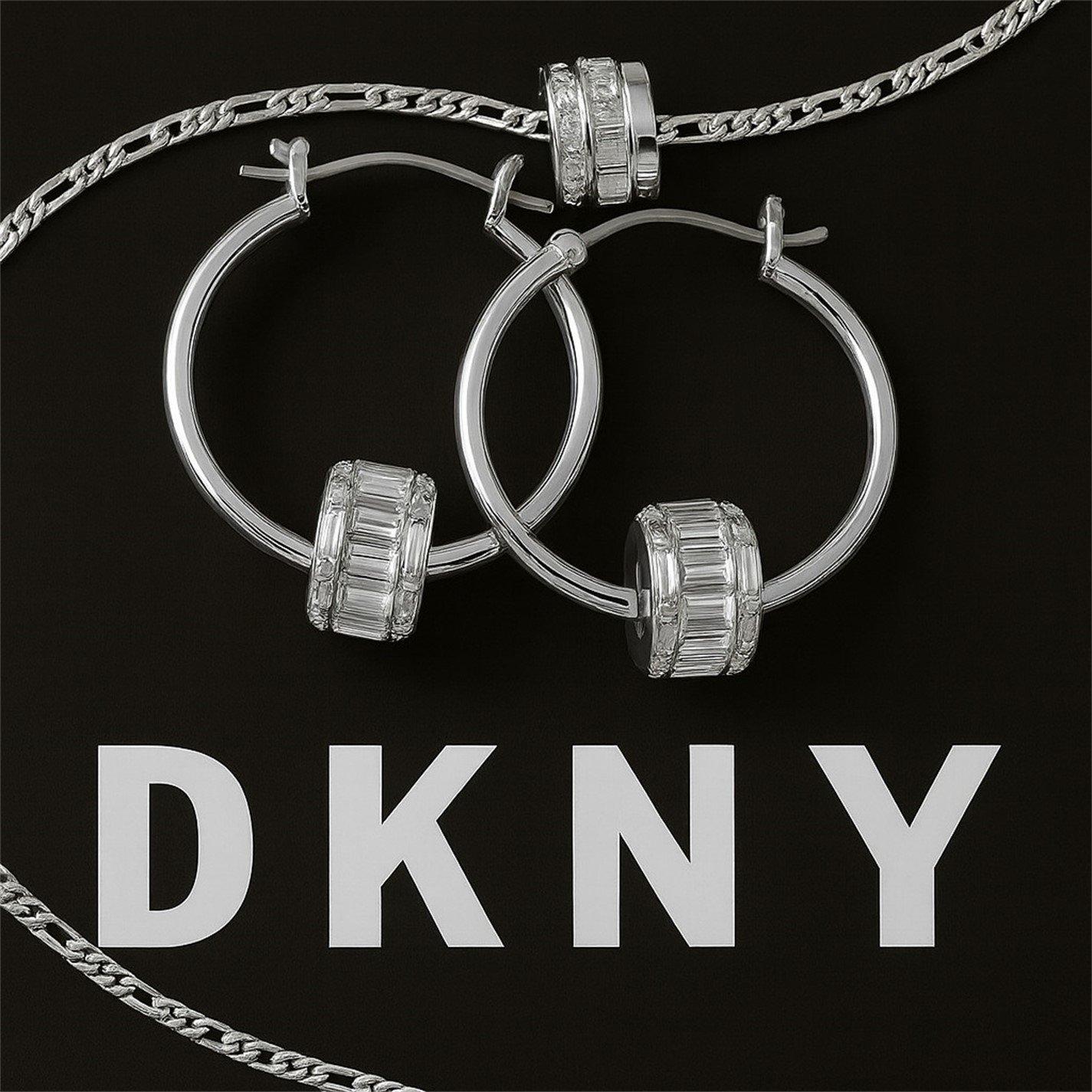  RHDCRY - DKNY - Rondelle Medium Hoop Earrings - 4