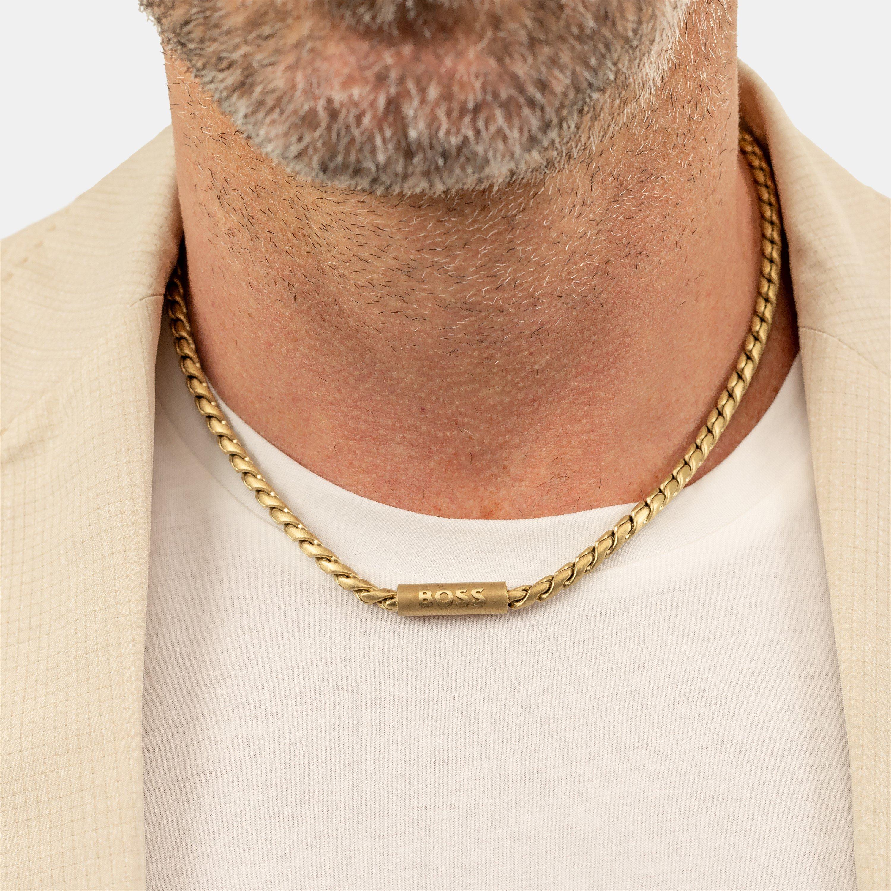 Gold - Boss - Men's Doran Light Yellow Gold IP Necklace - 4