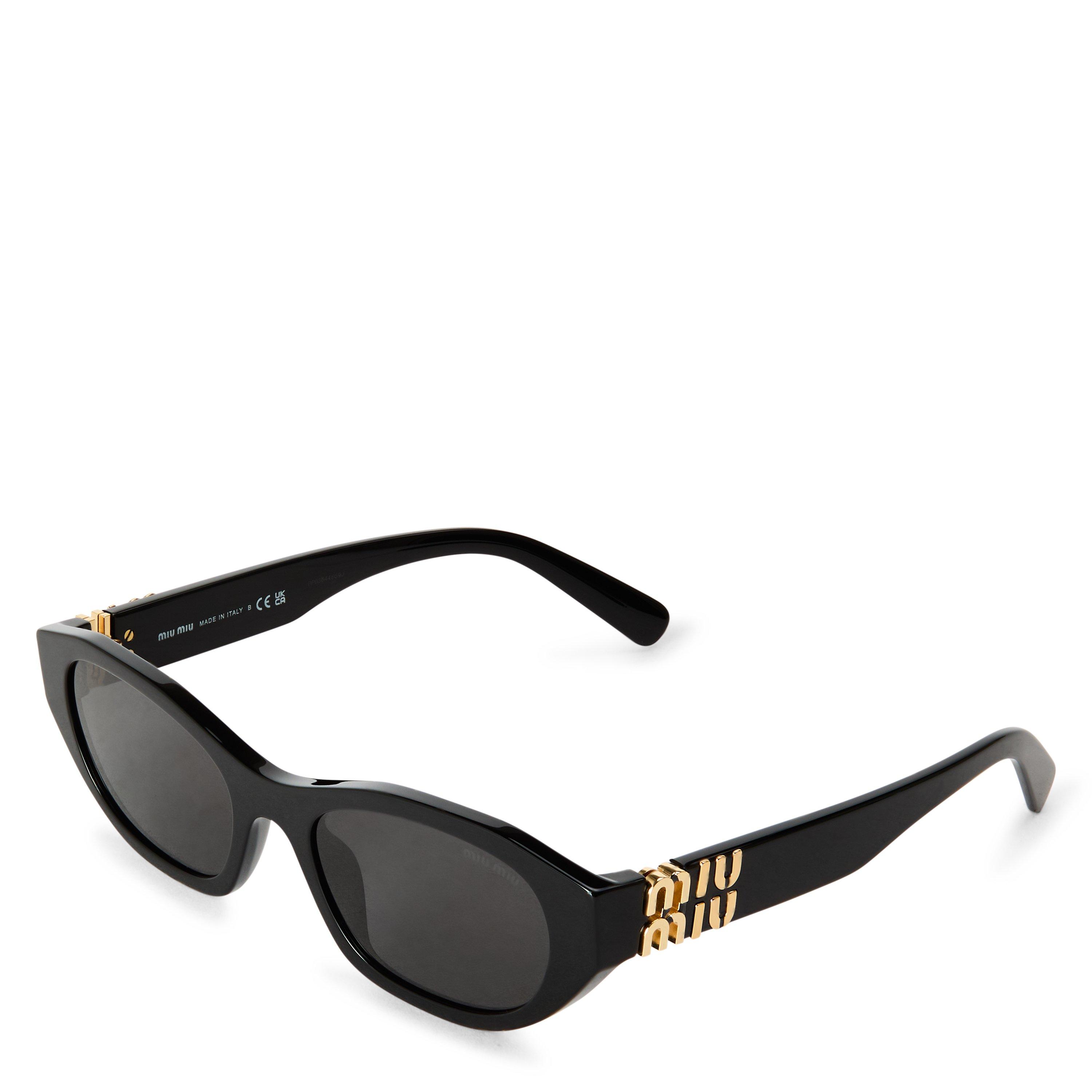 Black/Grey - Miu Miu - Women's 0MU A03S Cat Eye Sunglasses - 1