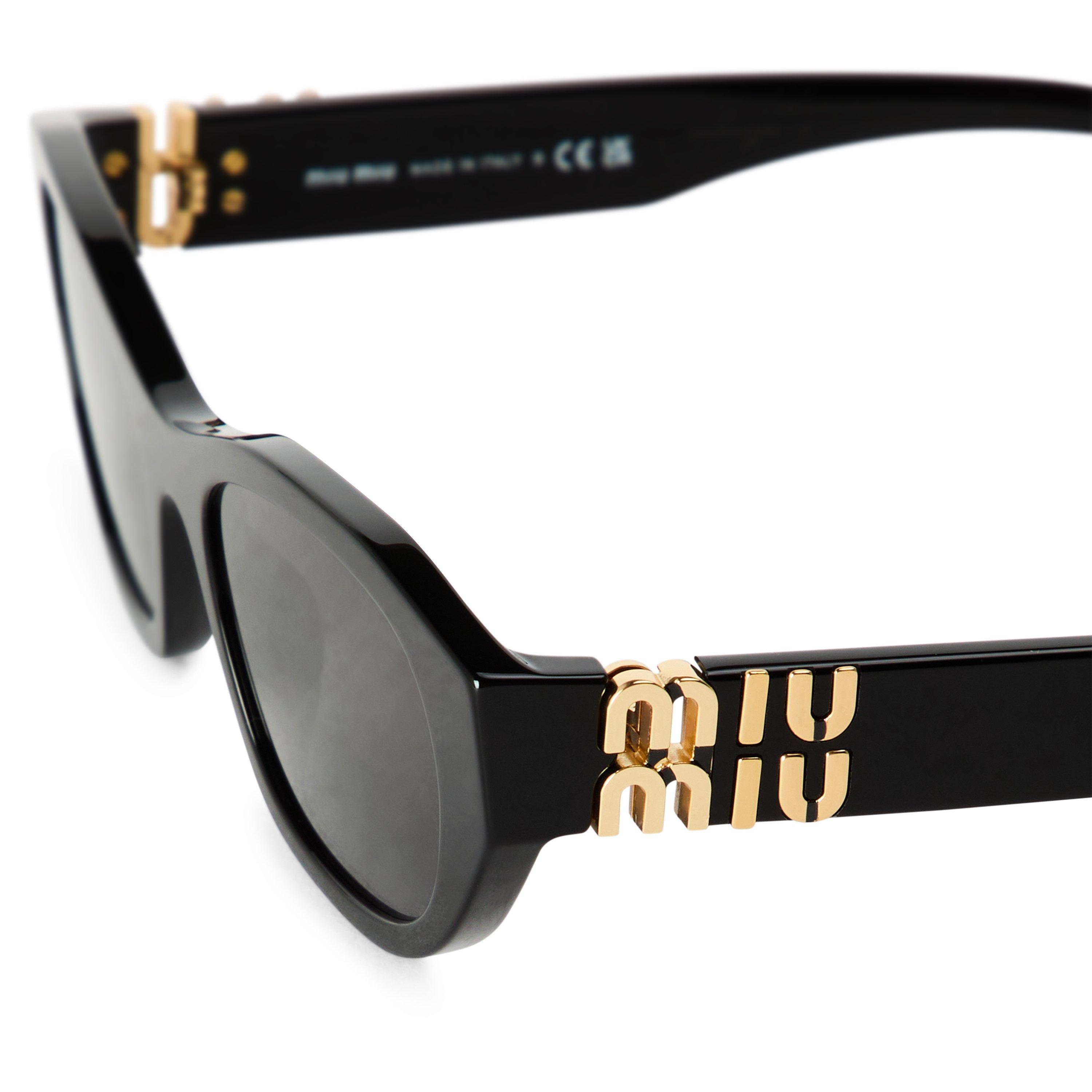 Black/Grey - Miu Miu - Women's 0MU A03S Cat Eye Sunglasses - 3