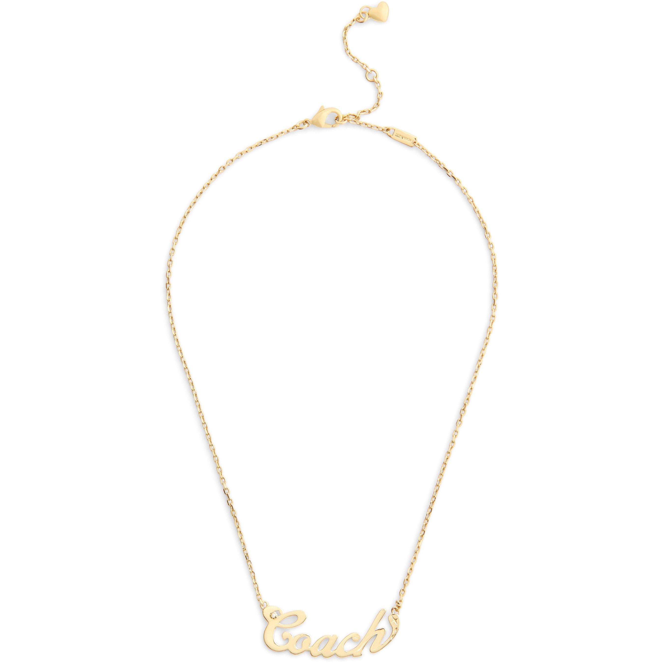 Coach COACH SIGNATURE NAME PLATE PENDANT NECKLACE - gold