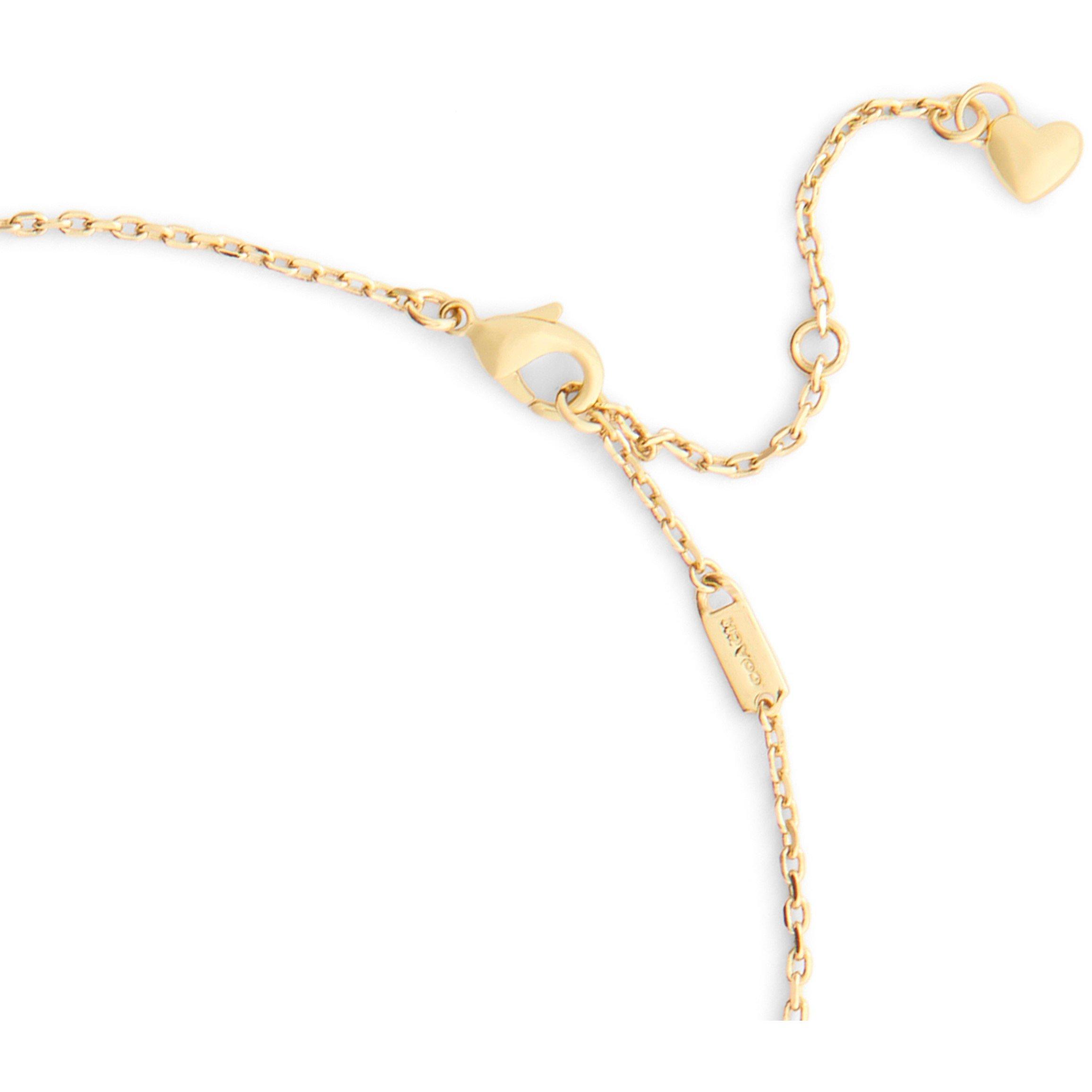 gold - Coach - COACH SIGNATURE NAME PLATE PENDANT NECKLACE - 4