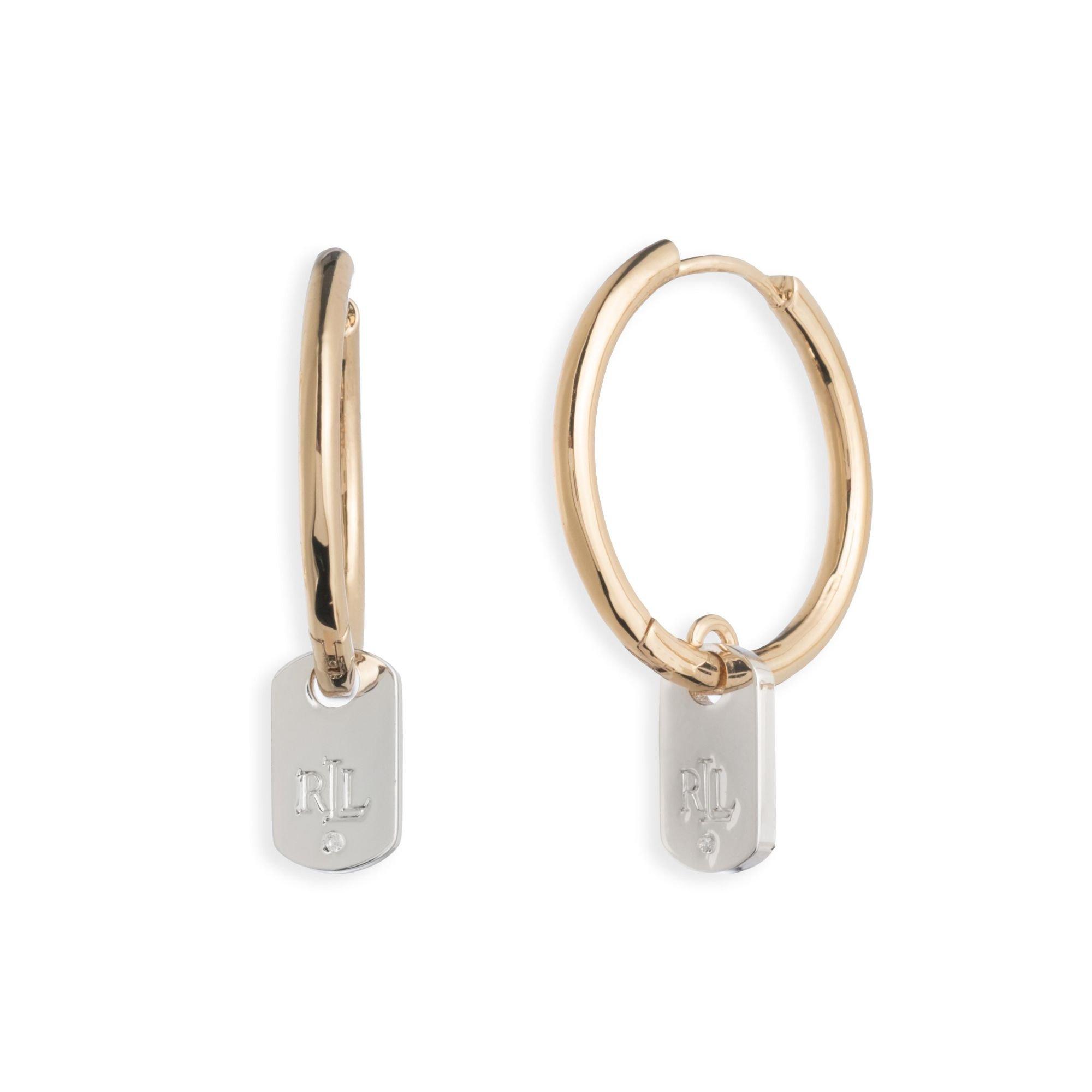 GLD - Lauren by Ralph Lauren - Lauren Ralph Lauren Gold & Silver Tag Drop Earrings - 1