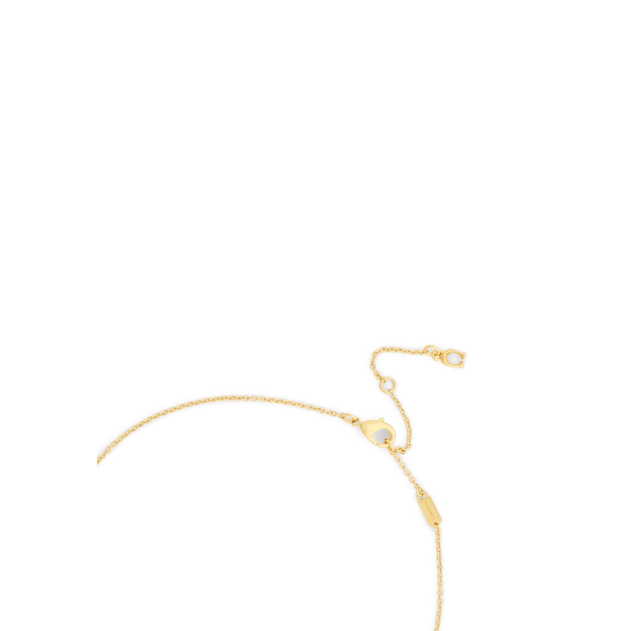 light pink - Coach - Women's Heart Pearl Gold Pendant Necklace - 4