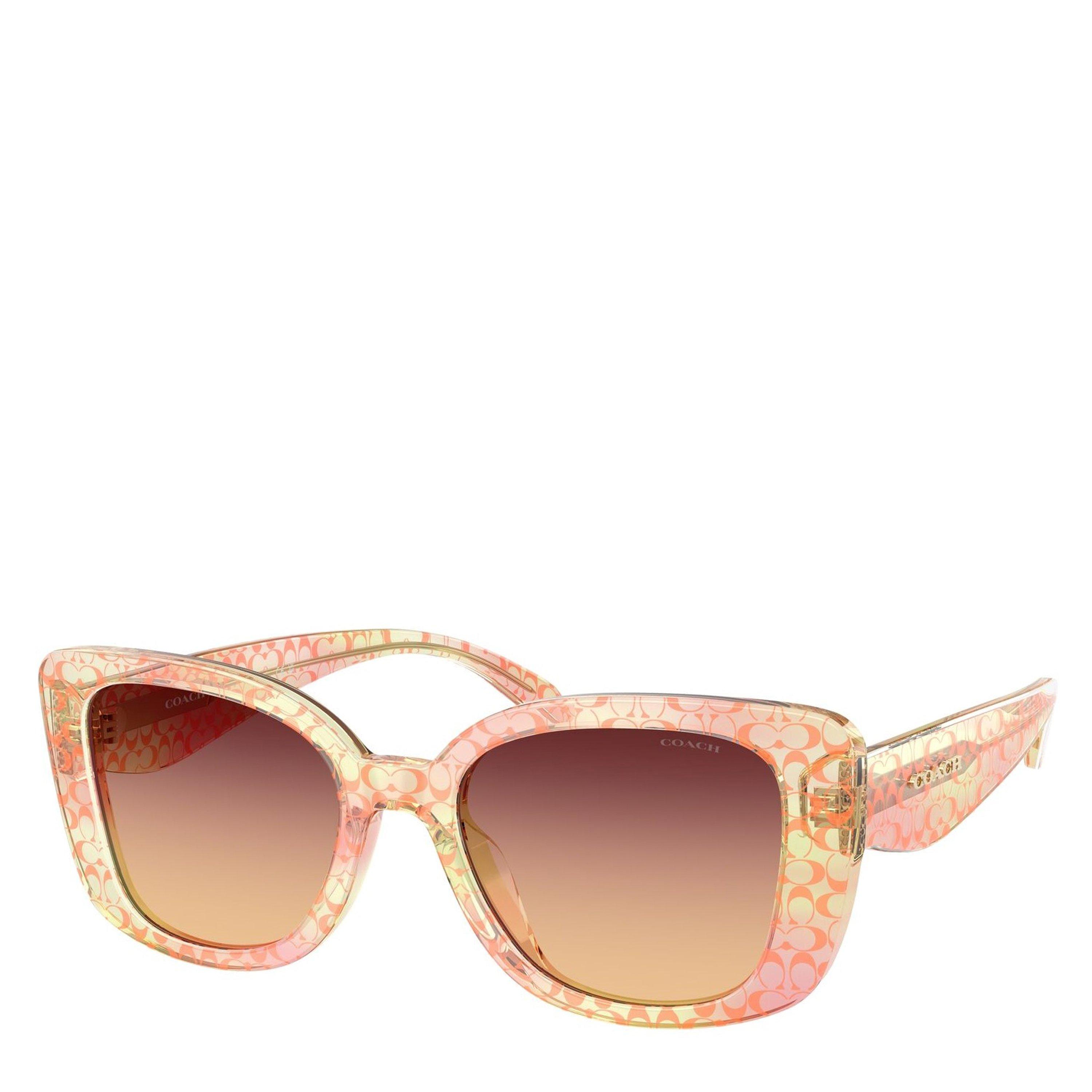 Coach Women's 0HC8450U Oversized Sunglasses - Peach/Burgundy