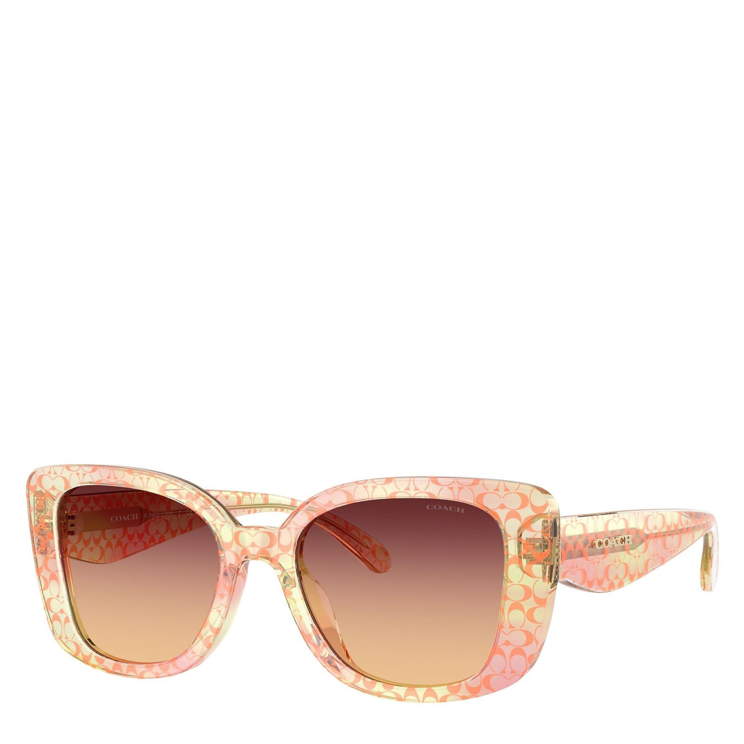 Peach/Burgundy - Coach - Women's 0HC8450U Oversized Sunglasses - 3