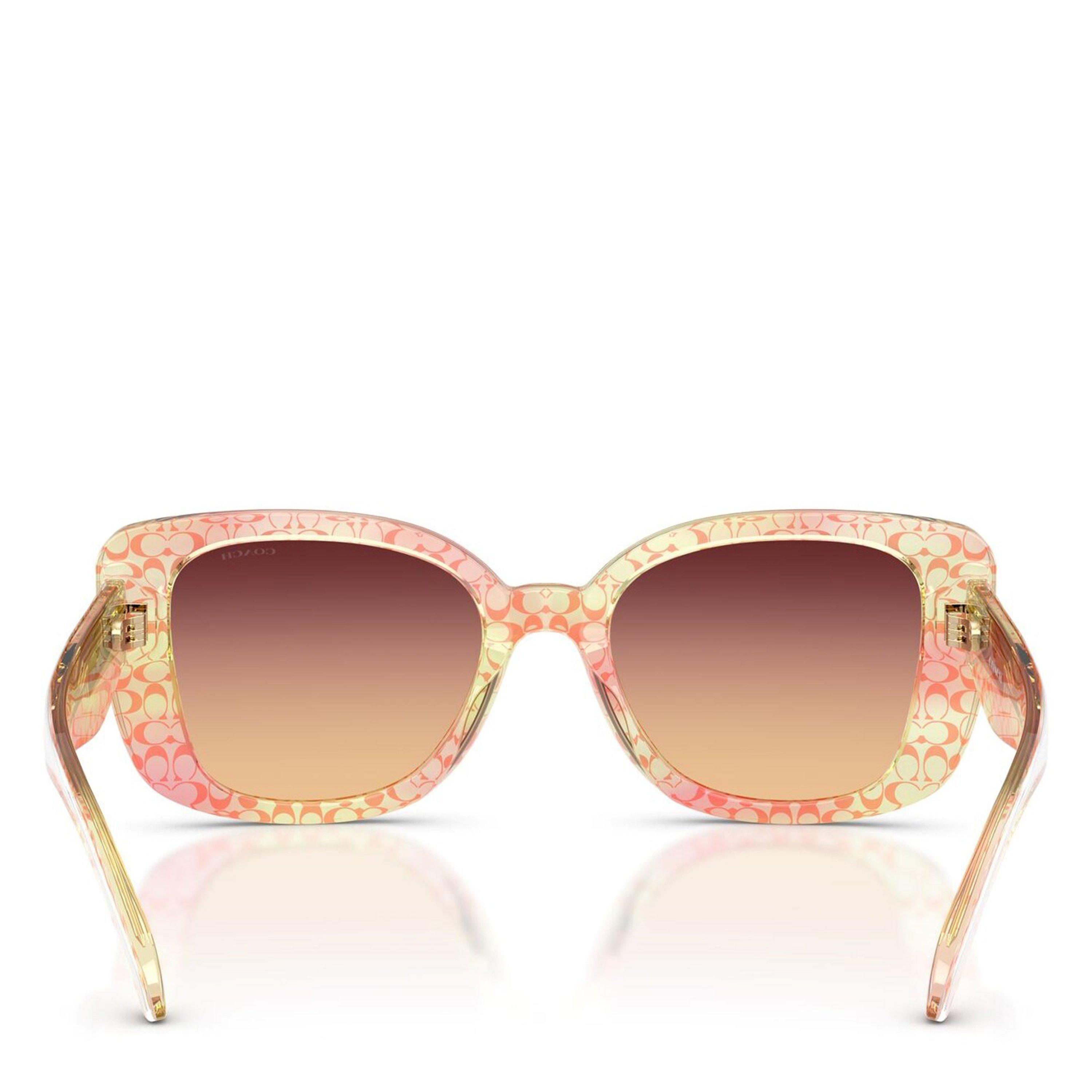 Peach/Burgundy - Coach - Women's 0HC8450U Oversized Sunglasses - 4