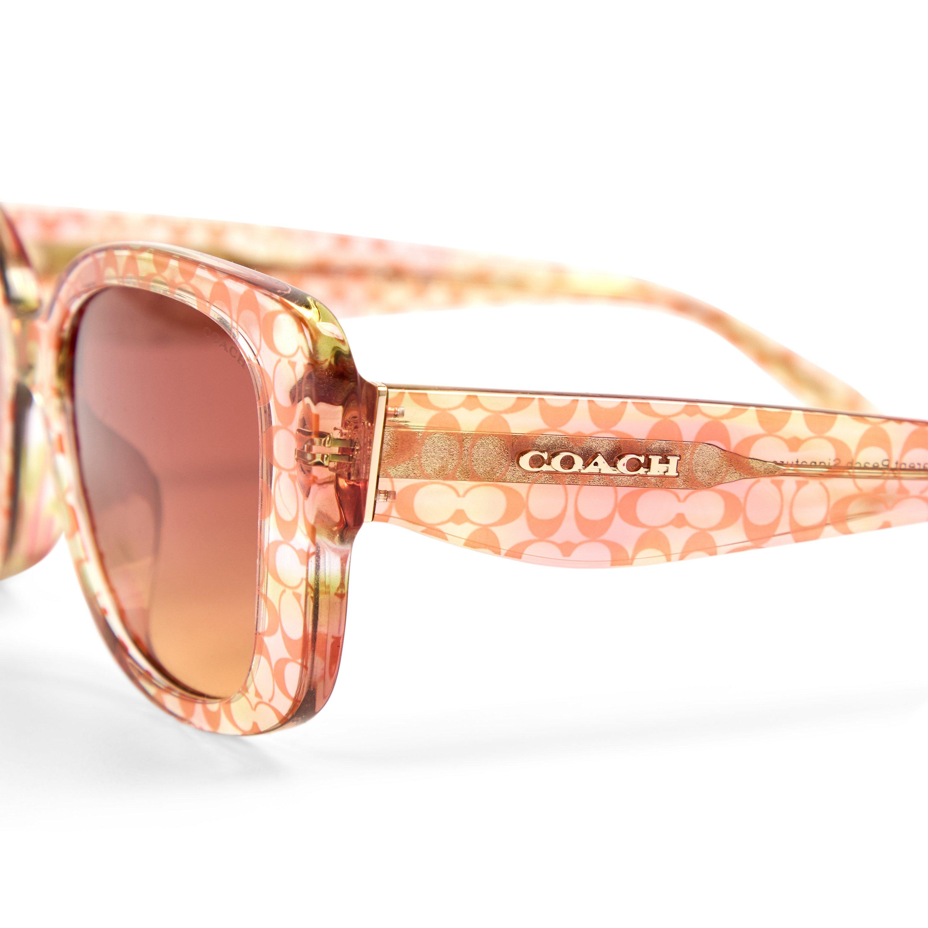 Peach/Burgundy - Coach - Women's 0HC8450U Oversized Sunglasses - 3