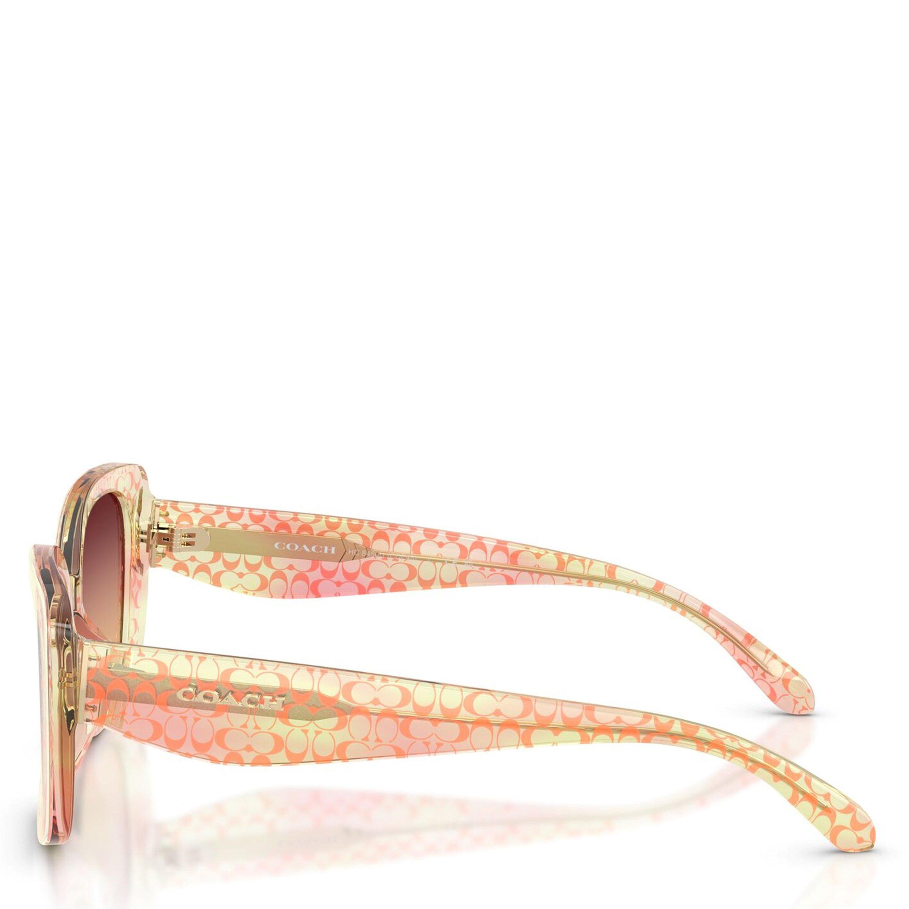 Peach/Burgundy - Coach - Women's 0HC8450U Oversized Sunglasses - 7