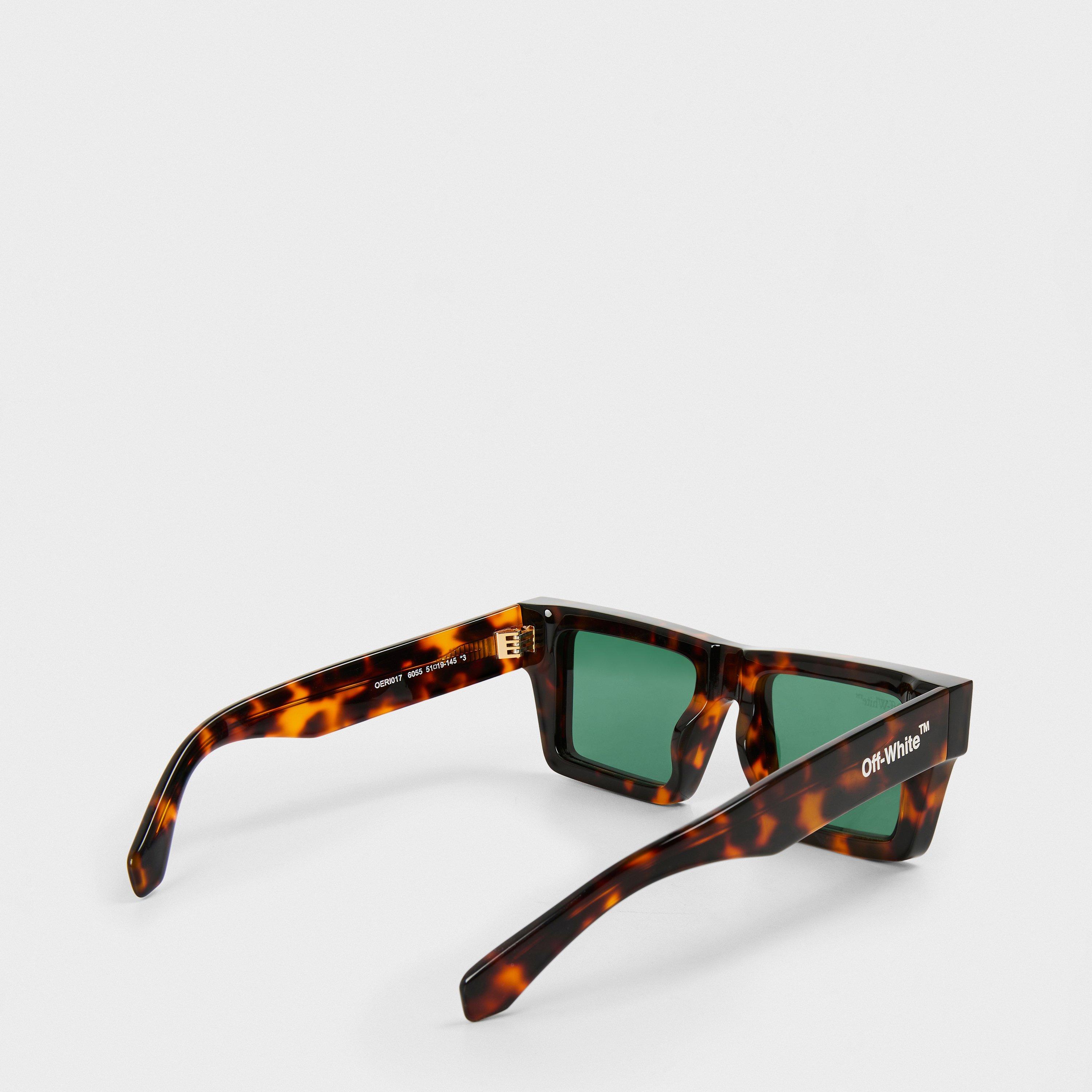 Havana/Green - Off White - Unisex Square Sunglasses, Square Design - 2