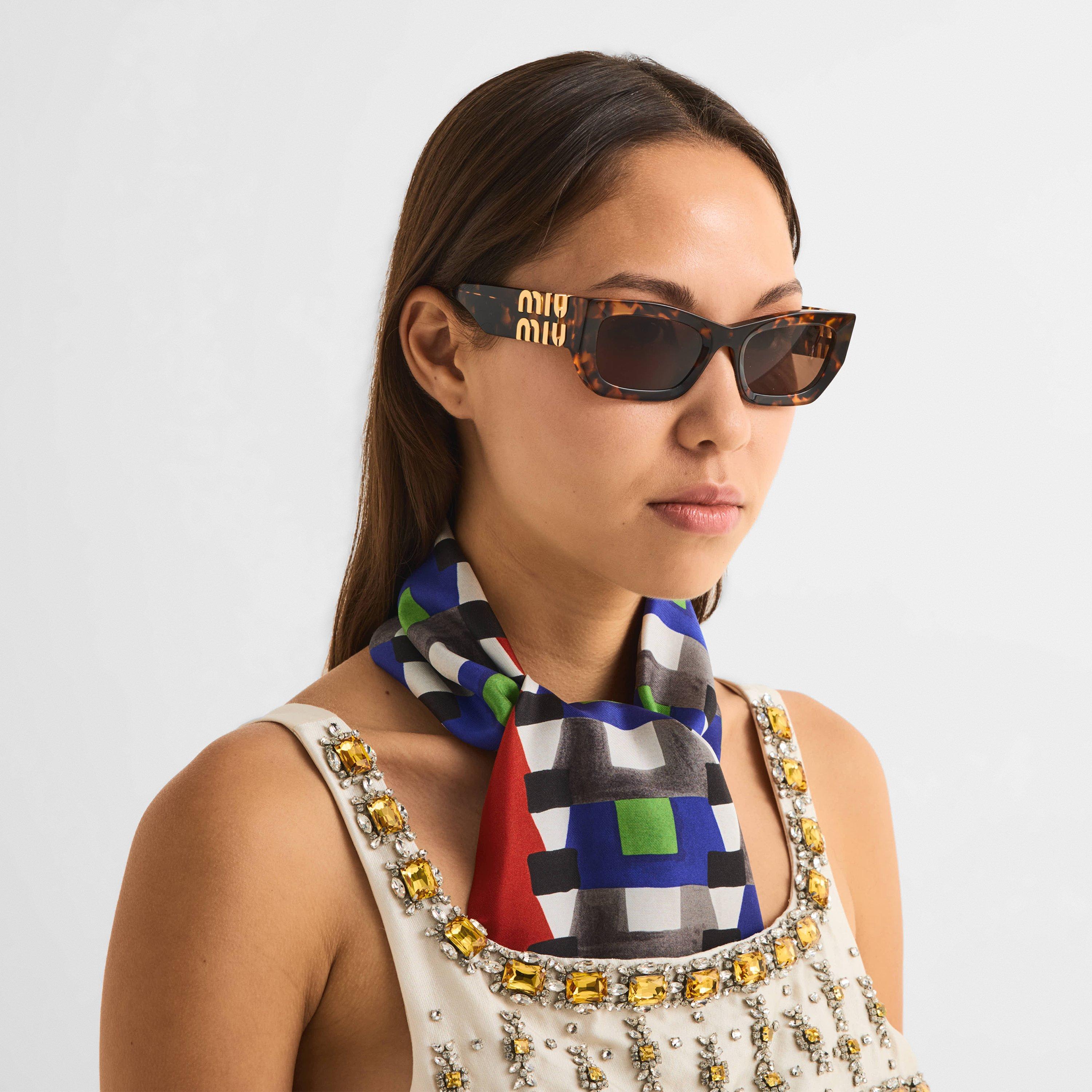 Honey Havana - Miu Miu - Women's 0MU 09WS Rectangle Sunglasses - 3