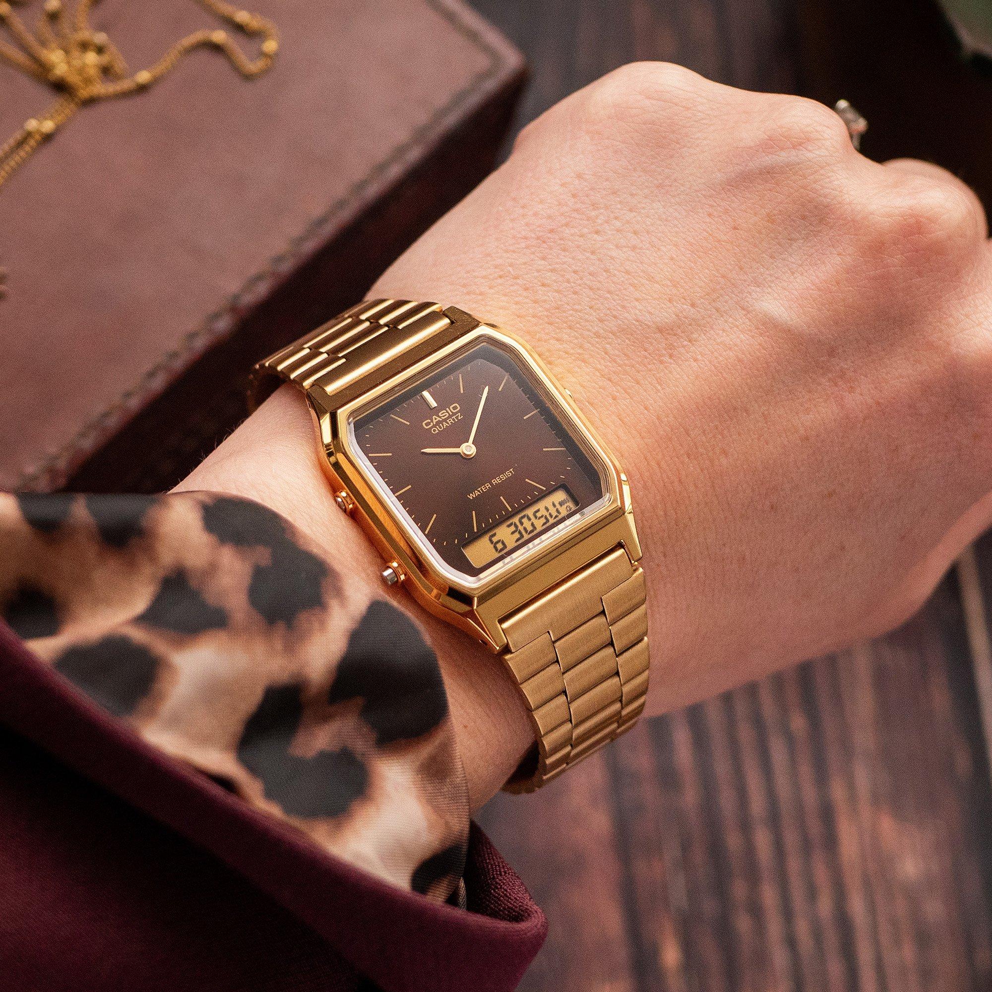 Brown/Gold - Casio - Adults Vintage Digital Watch - 2