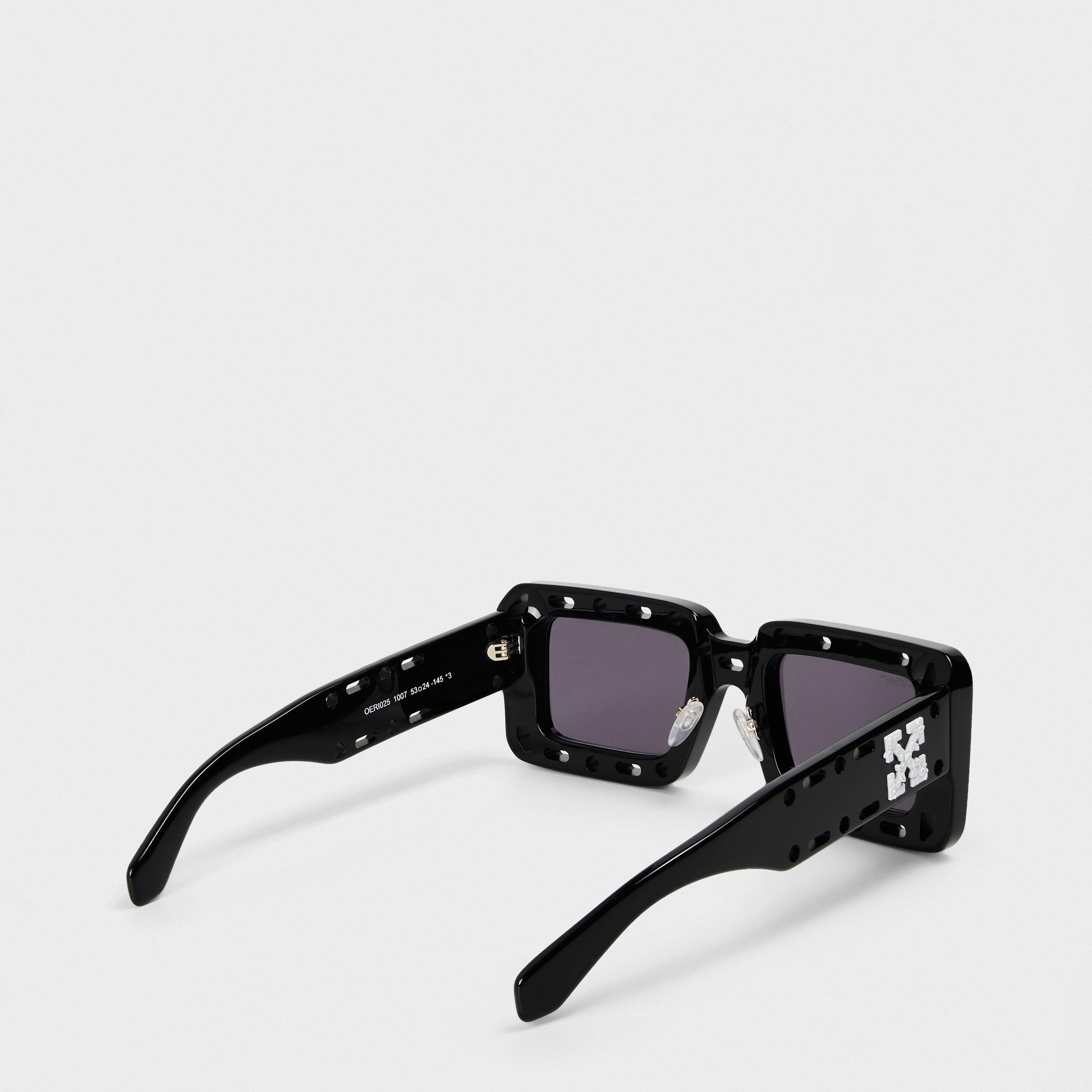 Black/Dark Grey - Off White - Unisex Square Sunglasses, Square Design - 2