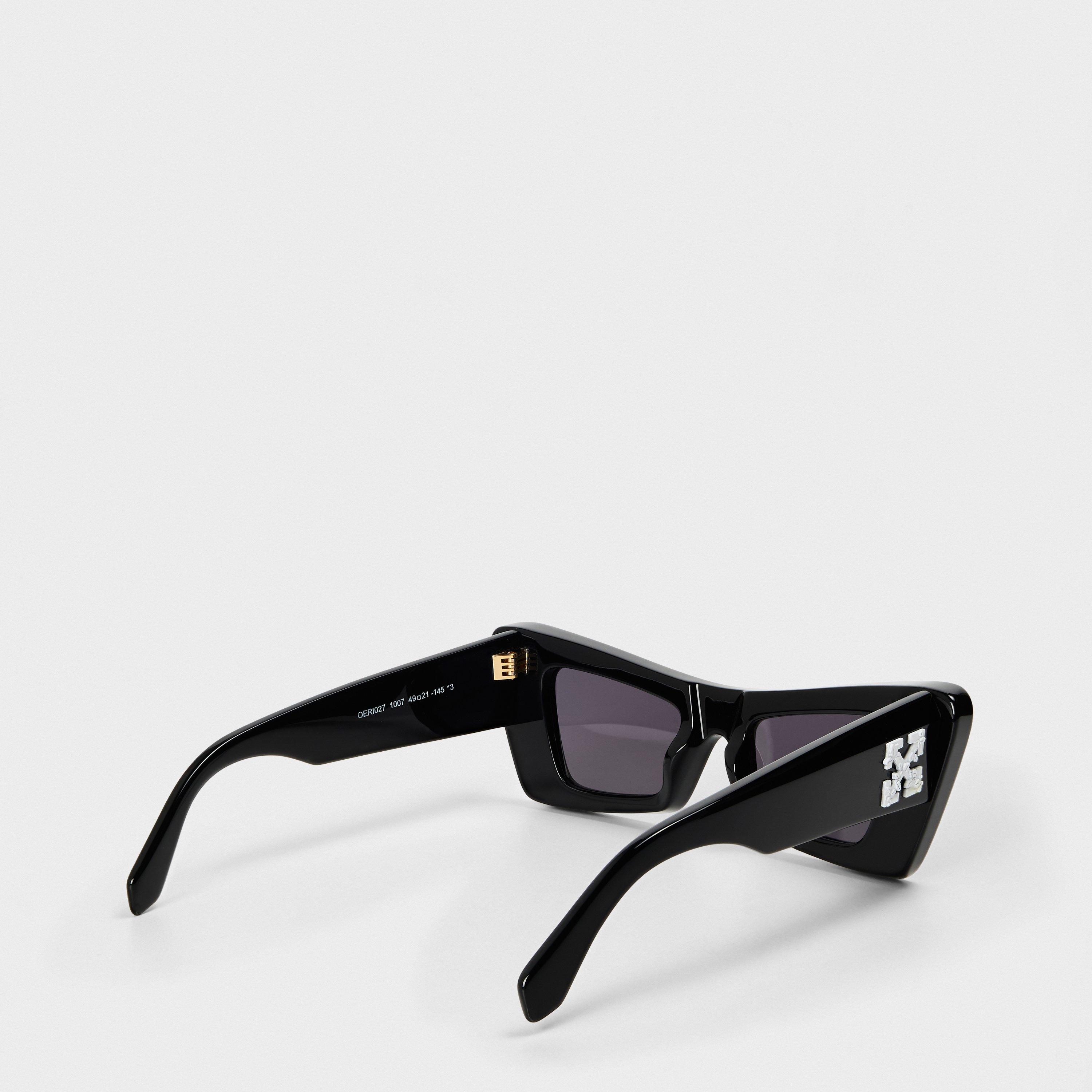 Black/Dark Grey - Off White - Unisex Square Sunglasses, Square Design - 2