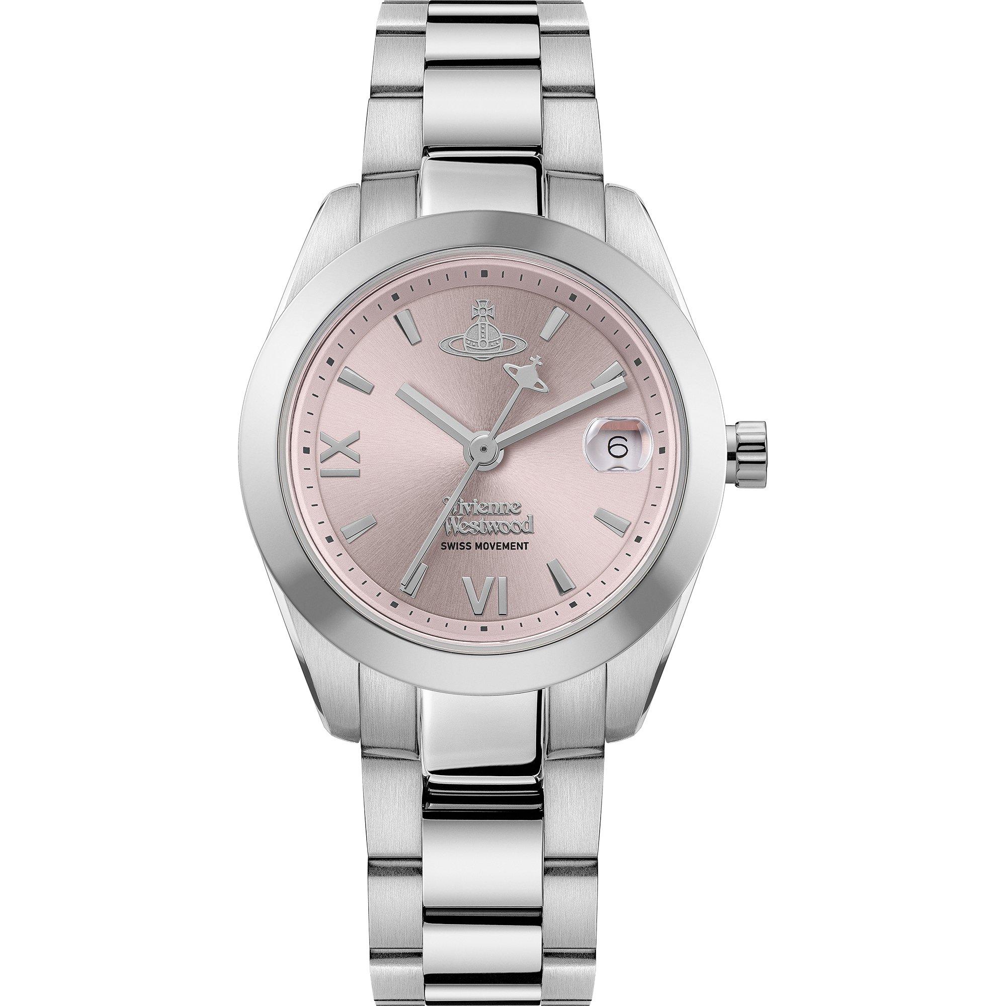 Silver/Pink - Vivienne Westwood - Womens Saturn Orb Fenchurch Quartz Watch - 1