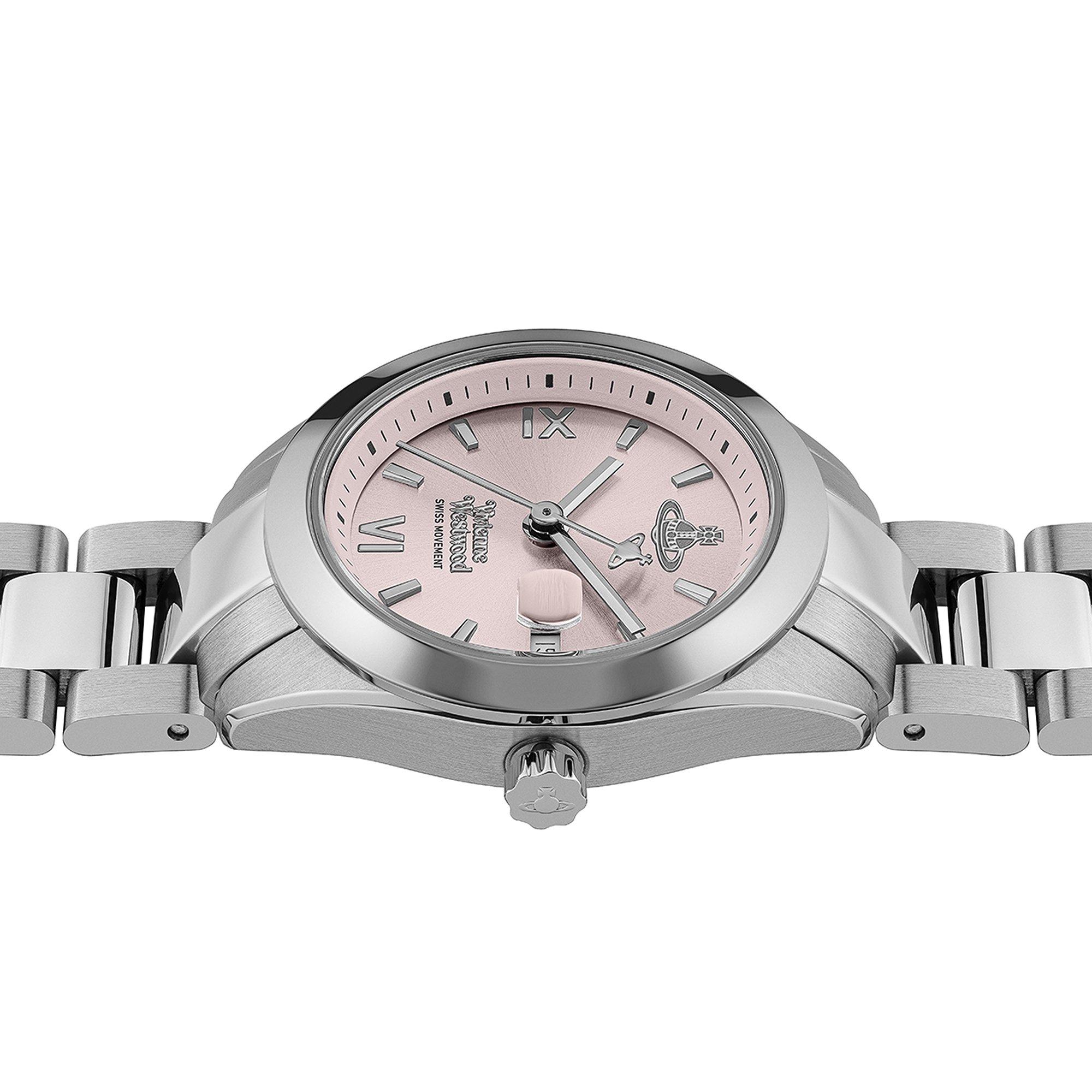 Silver/Pink - Vivienne Westwood - Women's Saturn Orb Fenchurch Quartz Watch - 3