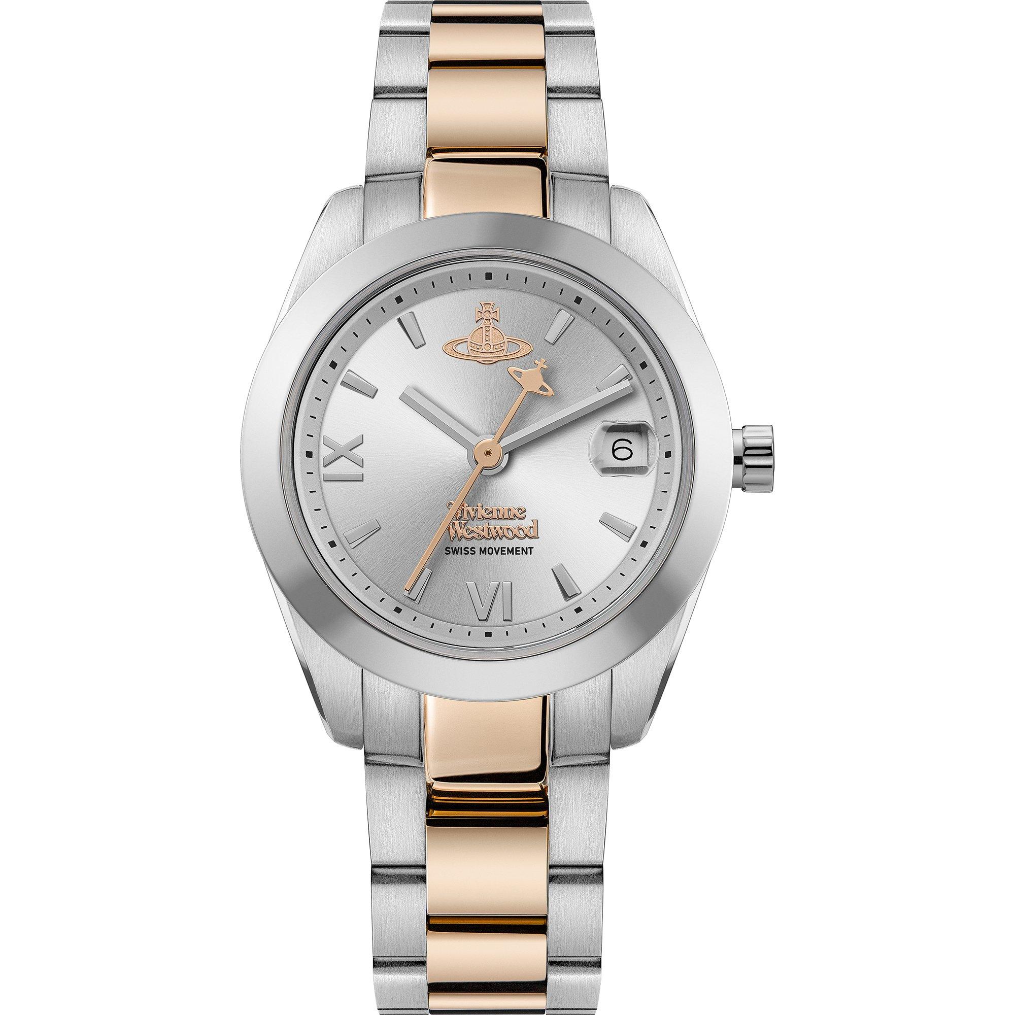 Vivienne Westwood Womens Saturn Orb Fenchurch Quartz Watch - Silver/Rose
