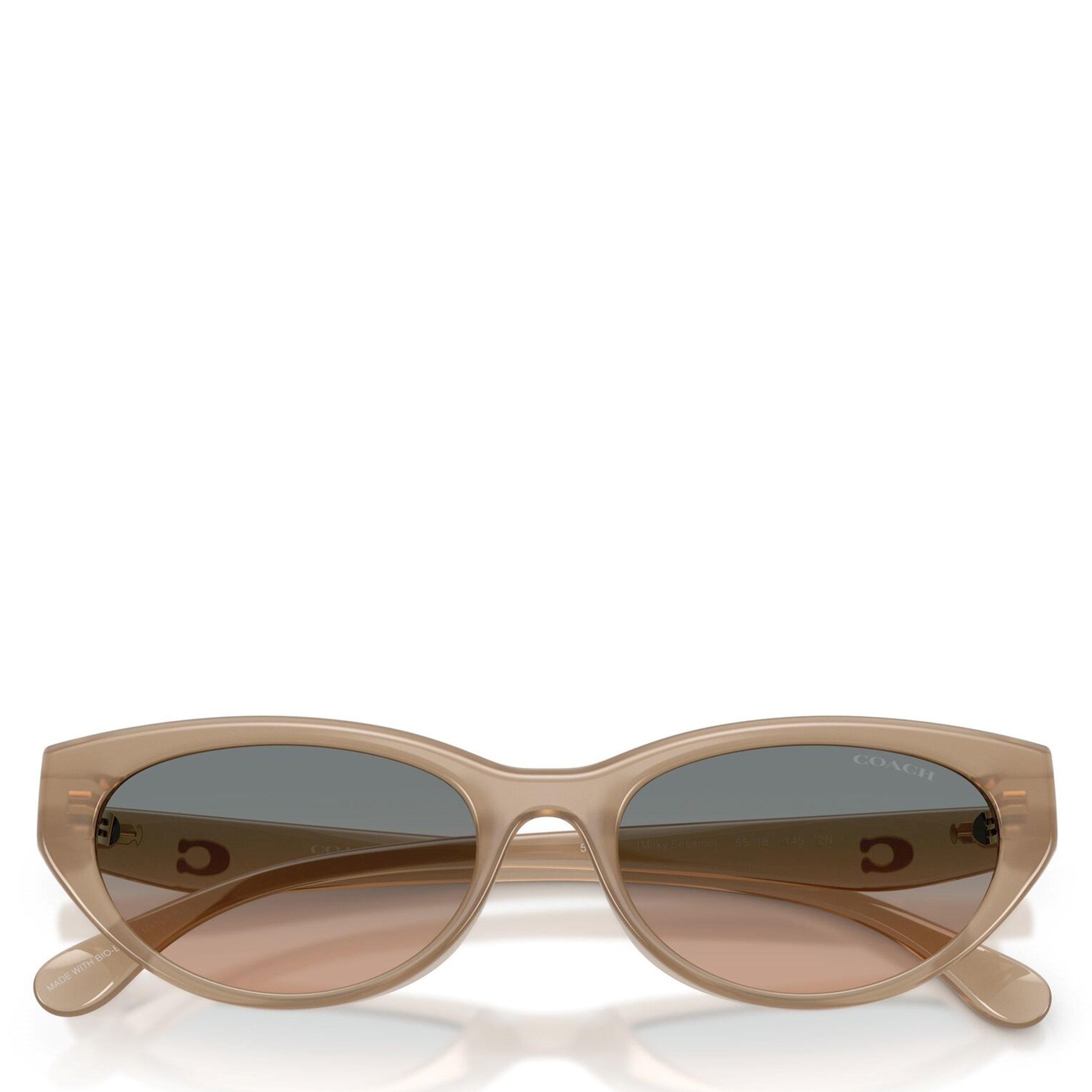 Sand/Green - Coach - Women's Cat Eye Sunglasses - 5