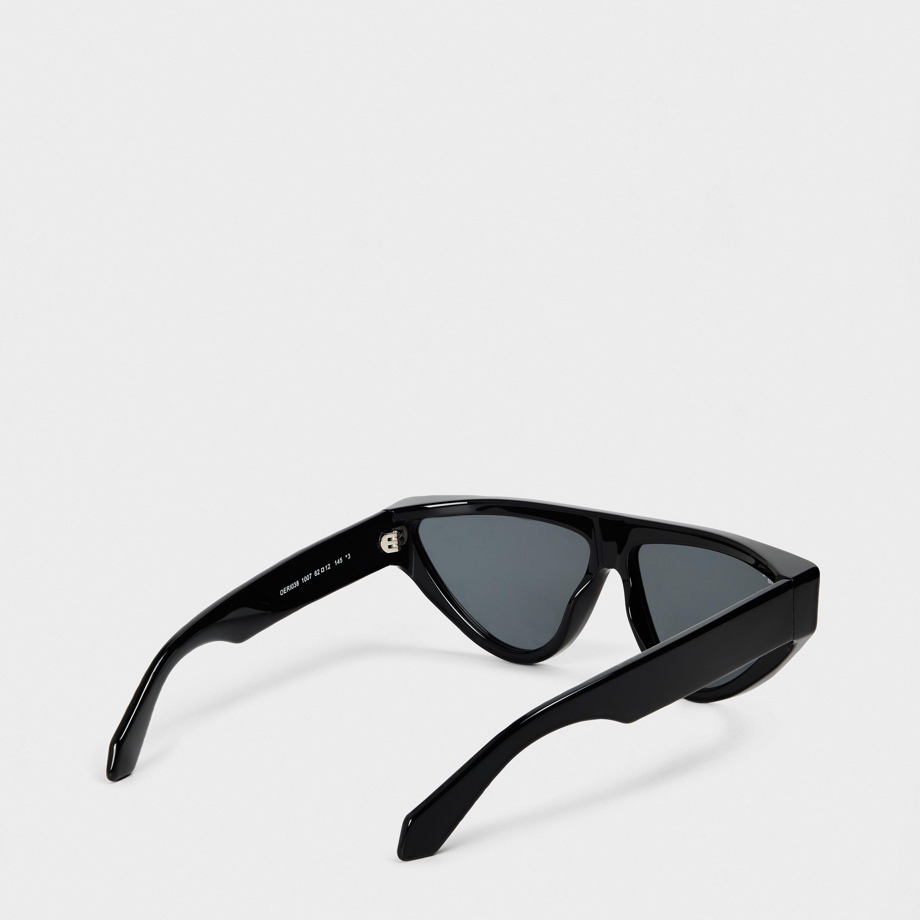 Black/Dark Grey - Off White - Unisex Square Sunglasses, Square Design - 2