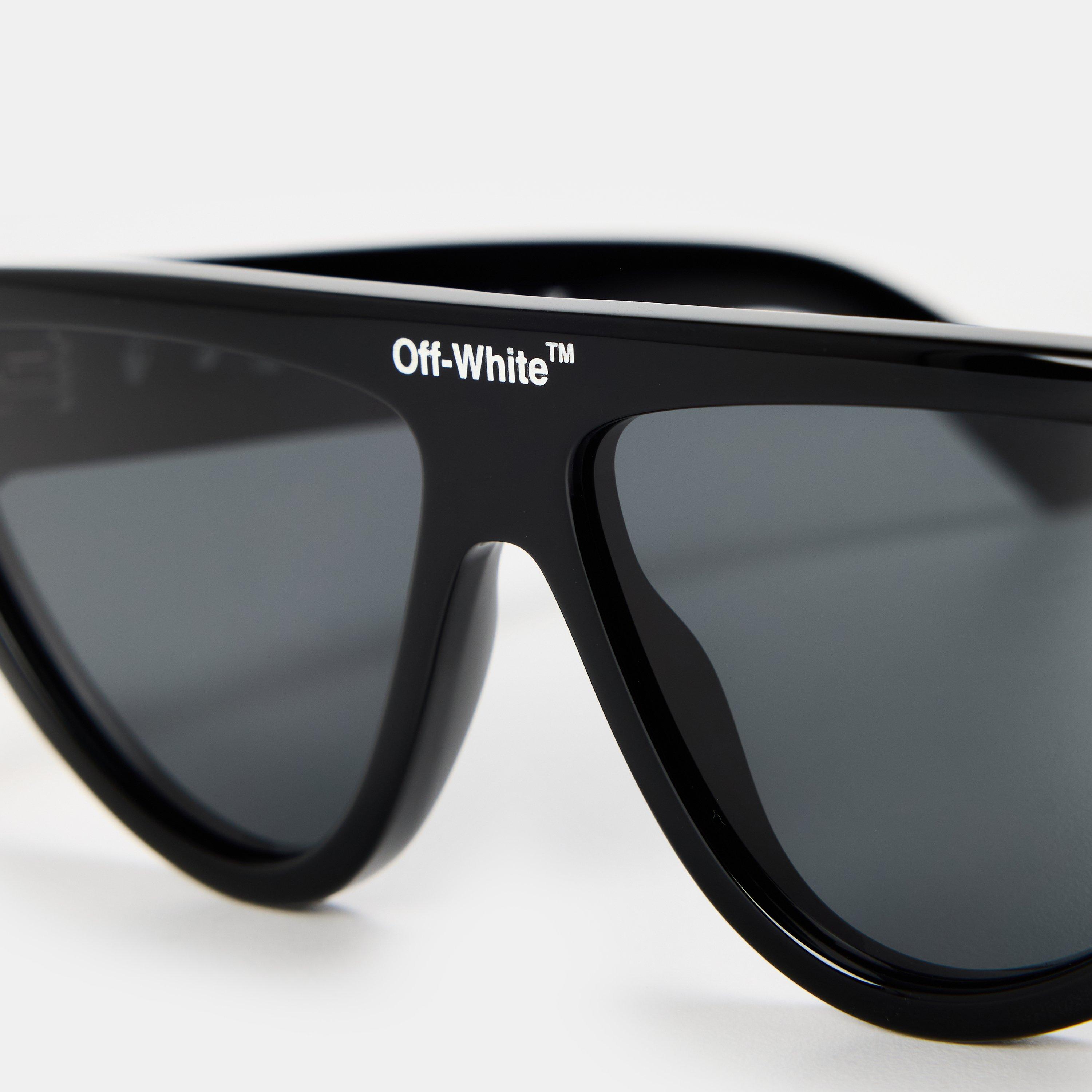 Black/Dark Grey - Off White - Unisex Square Sunglasses, Square Design - 3