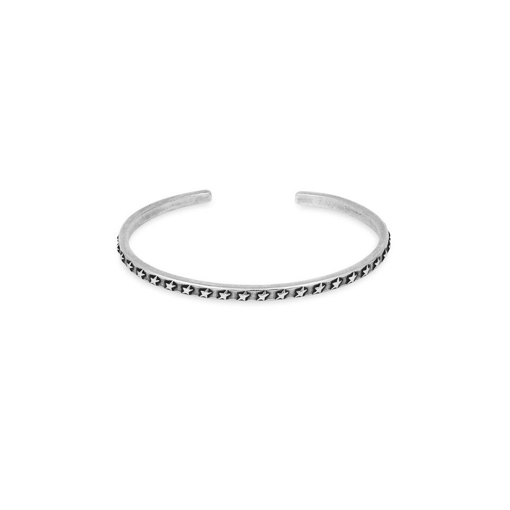 Silver - TWOJEYS - Men's Star Studded Cuff Bracelet - 1