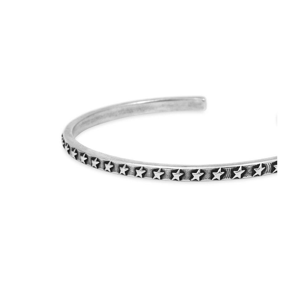 Silver - TWOJEYS - Men's Star Studded Cuff Bracelet - 2