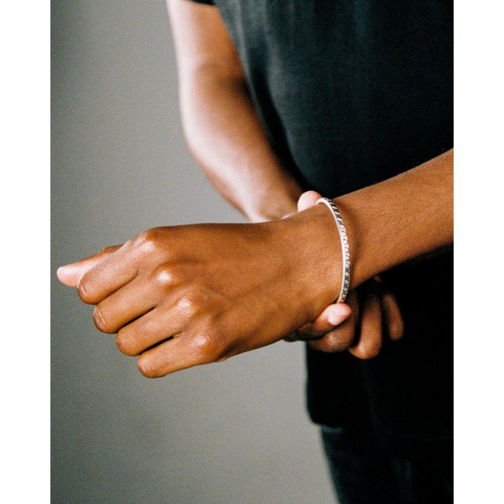 Silver - TWOJEYS - Men's Star Studded Cuff Bracelet - 3