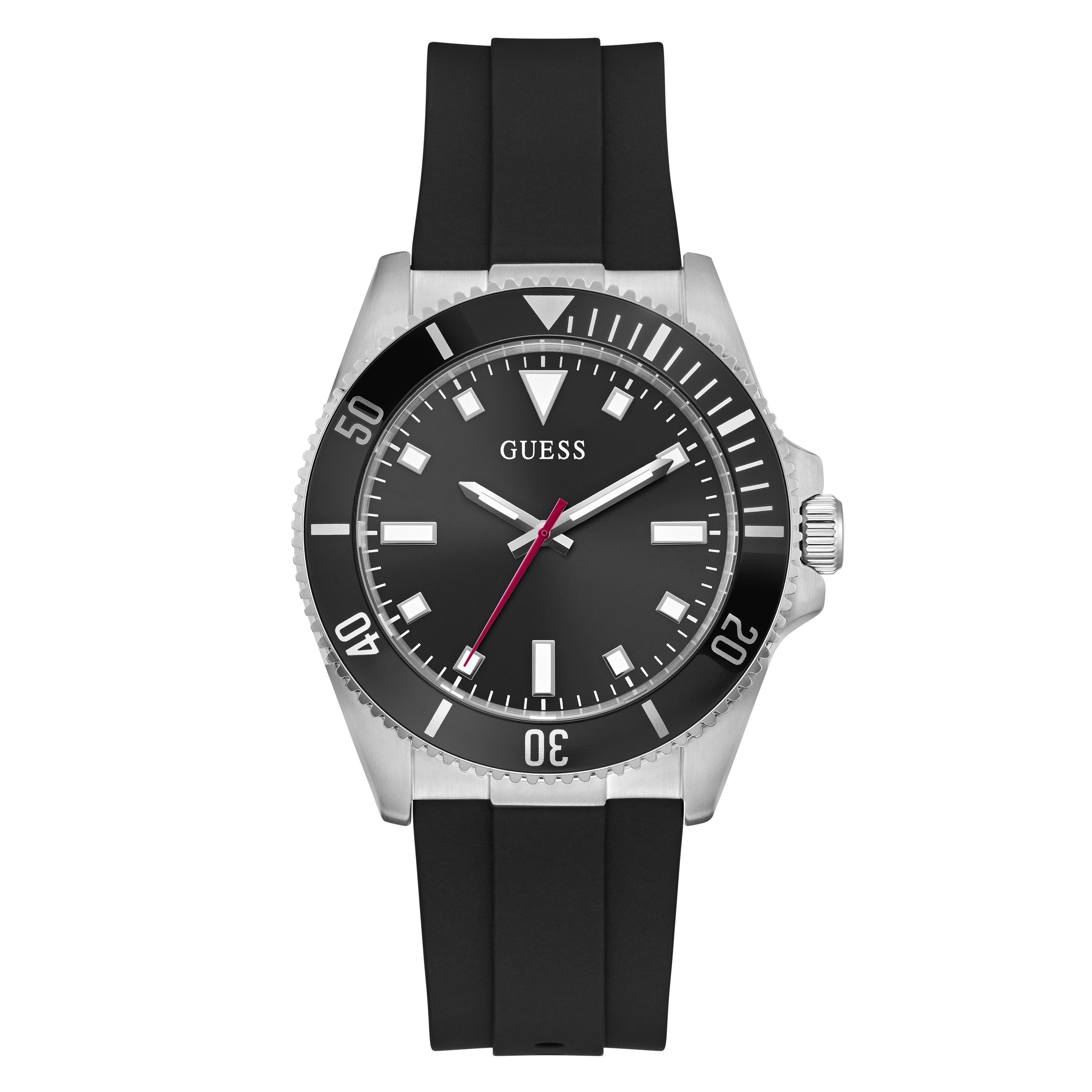 Black/Silver - Guess - Men's Cliff Quartz Analogue Watch - 1